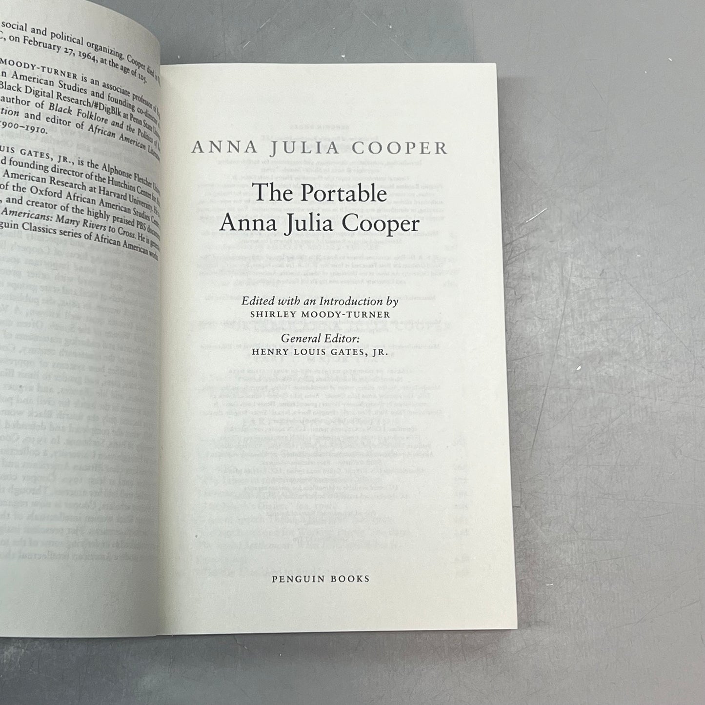 THE PORTABLE ANNA JULIA COOPER Collection Of Essential Essays Paperback Book