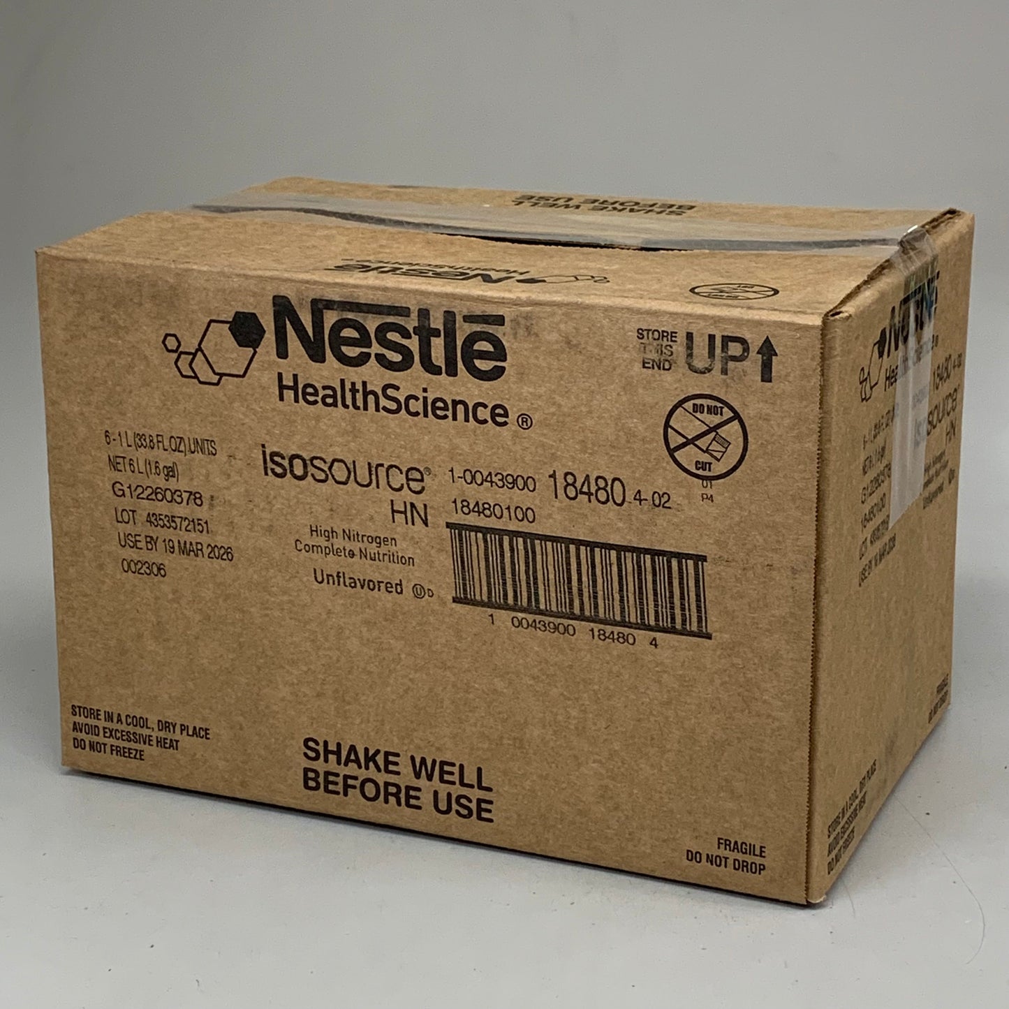 ZA@ NESTLE (6 PACK) Health Science Isocource High Nitrogen Nutrition 1 L BB 03/26 I
