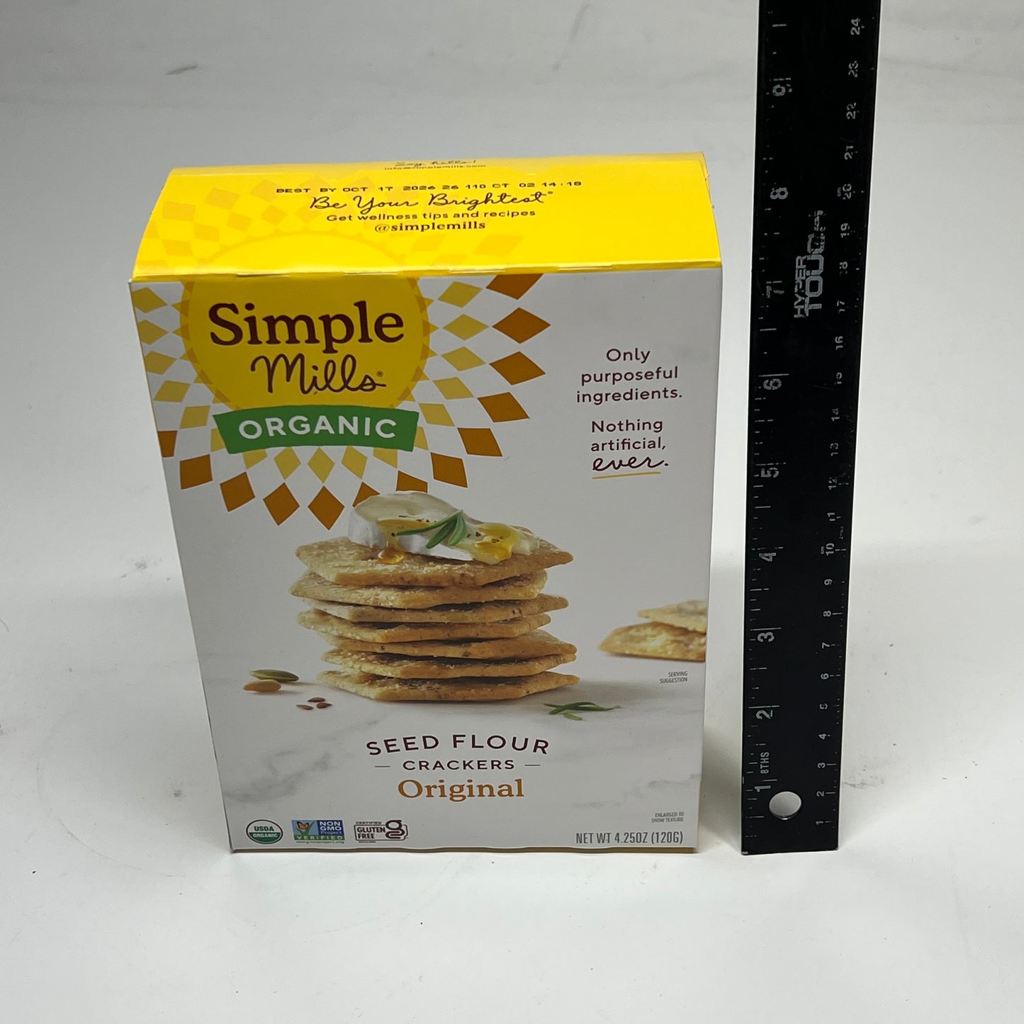 ZA@ SIMPLE MILLS (6 PACK) Organic Seed Flour Crackers Original Flavor 4.2oz BB 10/26