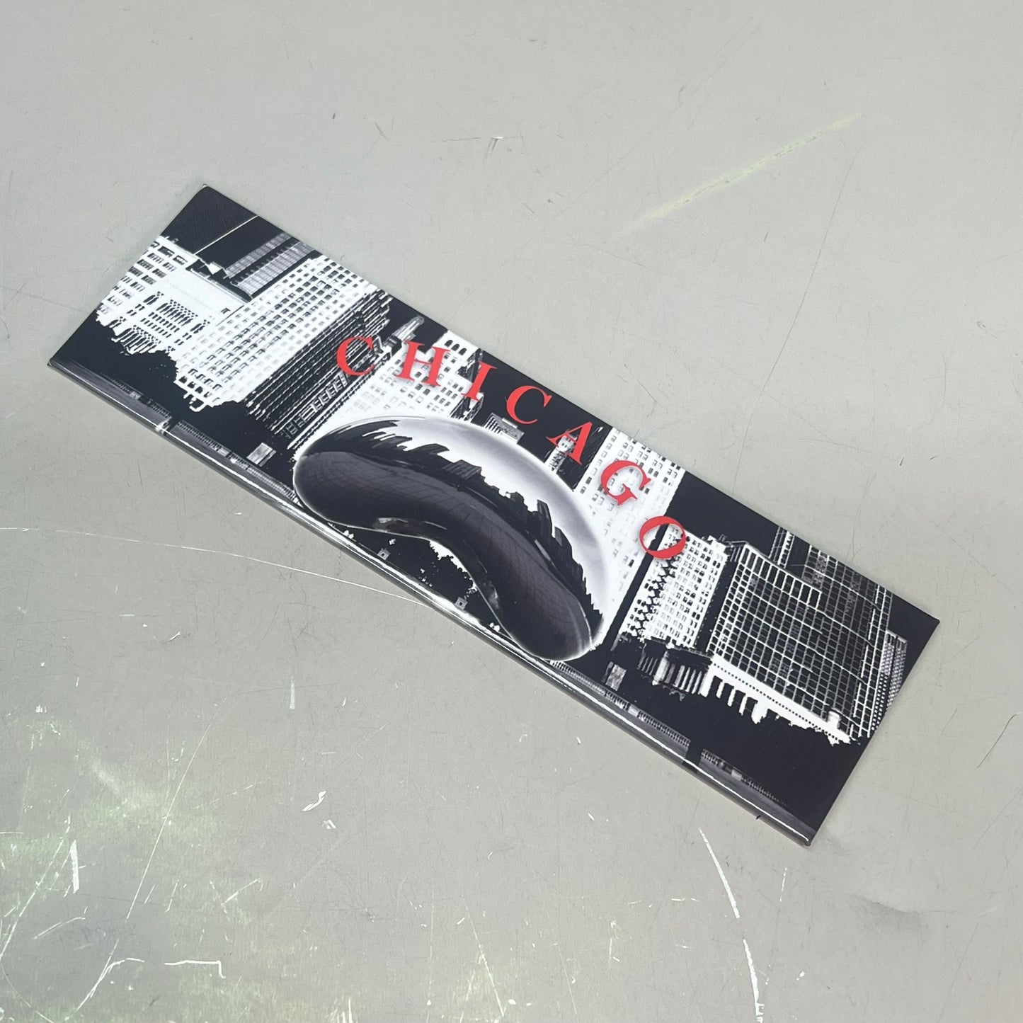 (5 PACK) Chicago Cloud Gate Souvenir Magnet  6"x2" Black & White 2014-00740-6441