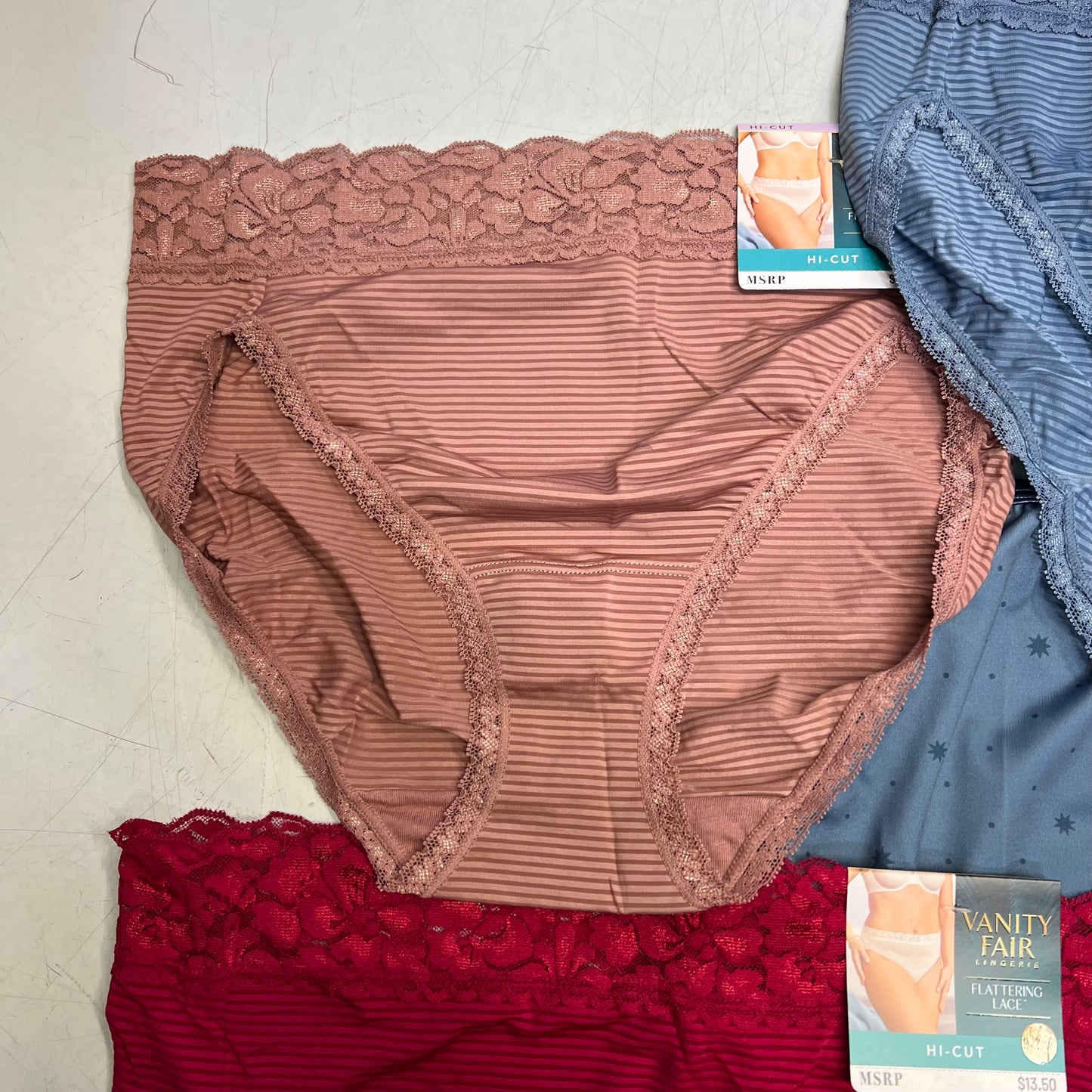 ZA@ VANITIY FAIR Lot Of Assorted Underwear W/ Lace Waistband Women's Variety Sz  Multicolor