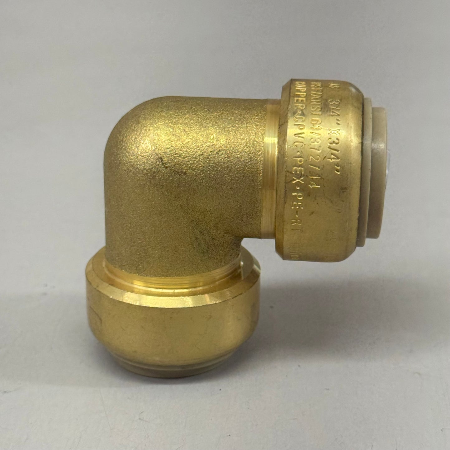 JONES STEPHENS Plumbite 90 Elbow Push On  3/4"x3/4" Brass C77426LF