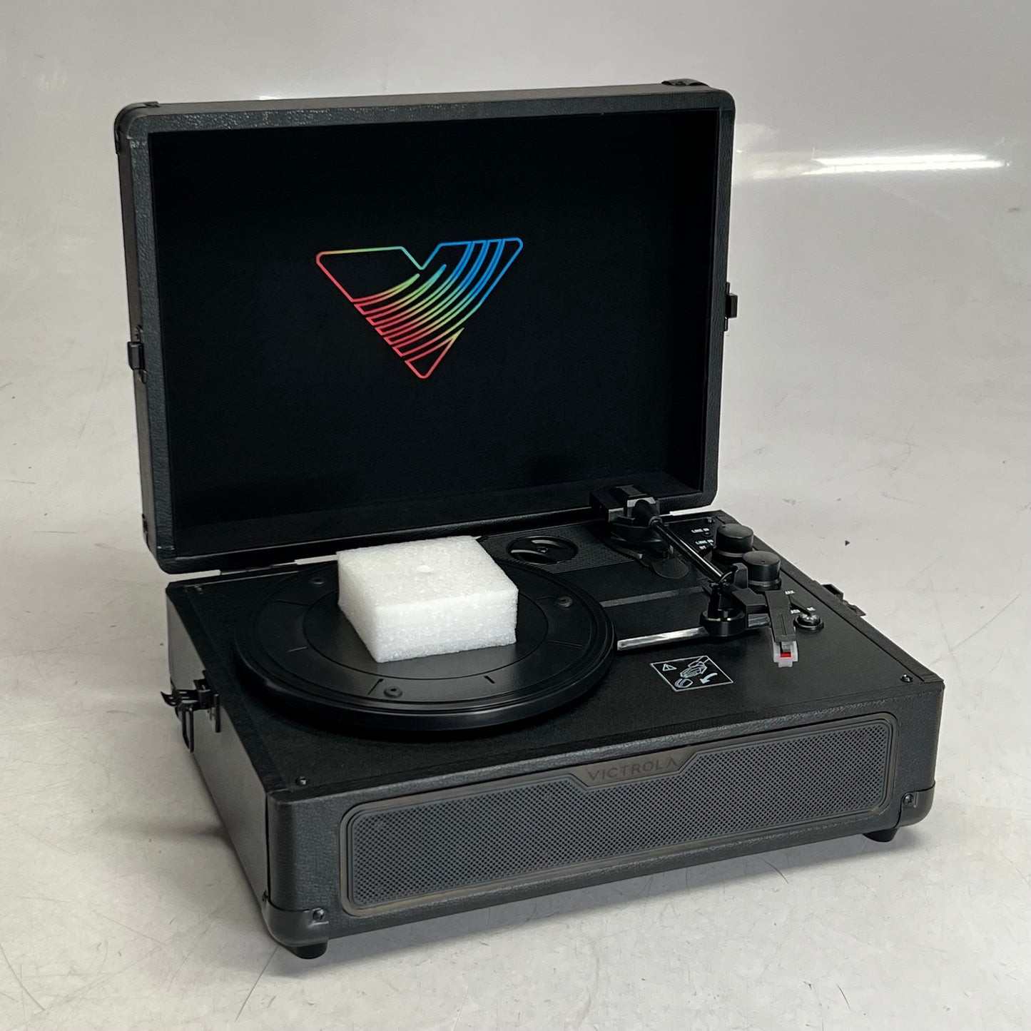 ZA@ VICTROLA Journey Glow Illuminated Suitcase Record Player, Black GK251402591 E