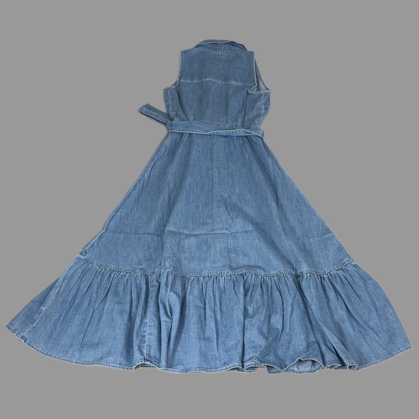 VERONICA BEARD Jeans Edwina Sleeveless Midi Dress Sz-2 Iceberg J24067101287IC