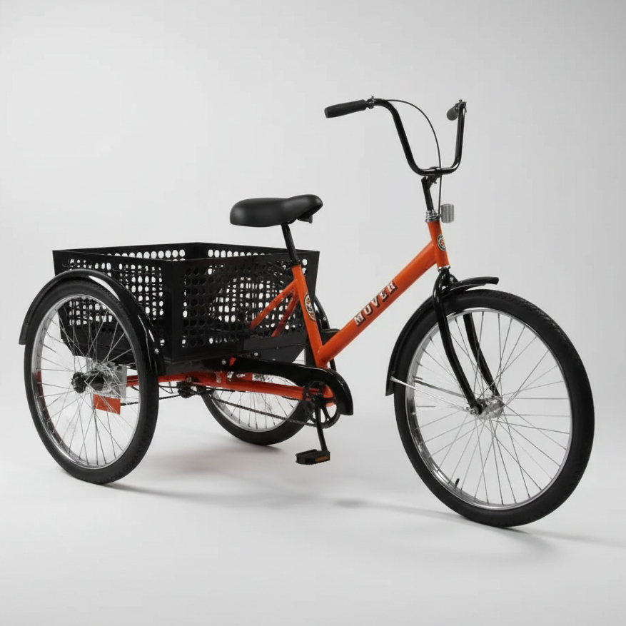 WORKSMAN M2020-CB Mover Industrial Cargo Tricycle 20” Orange w/ M13970 Basket