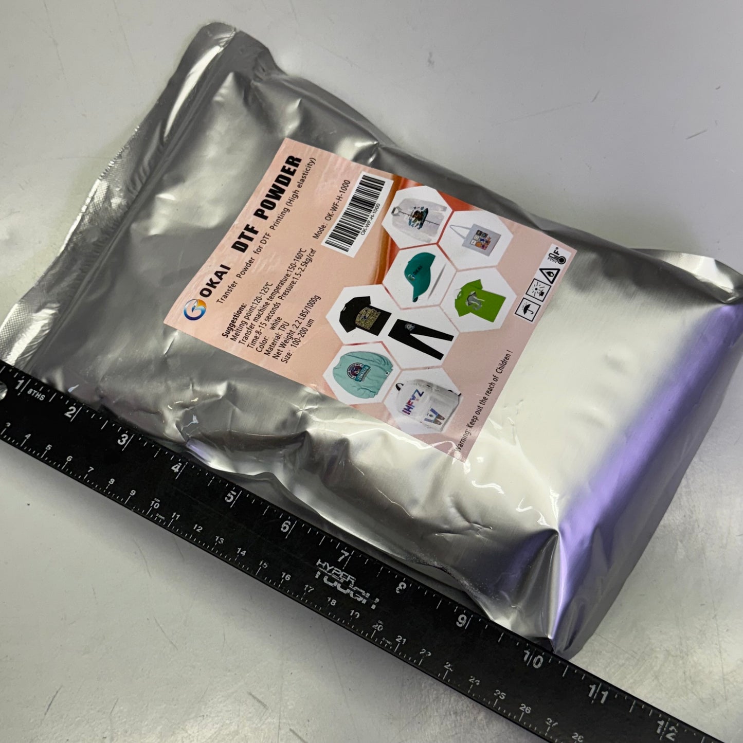 OKAI Transfer Powder For DTF Printing 2.2Lbs White OK-WF-H-1000