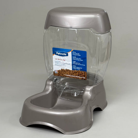 ZA@ PETMATE Cafe Gravity Pet Feeder 12 lb Grey 533070 24605 A