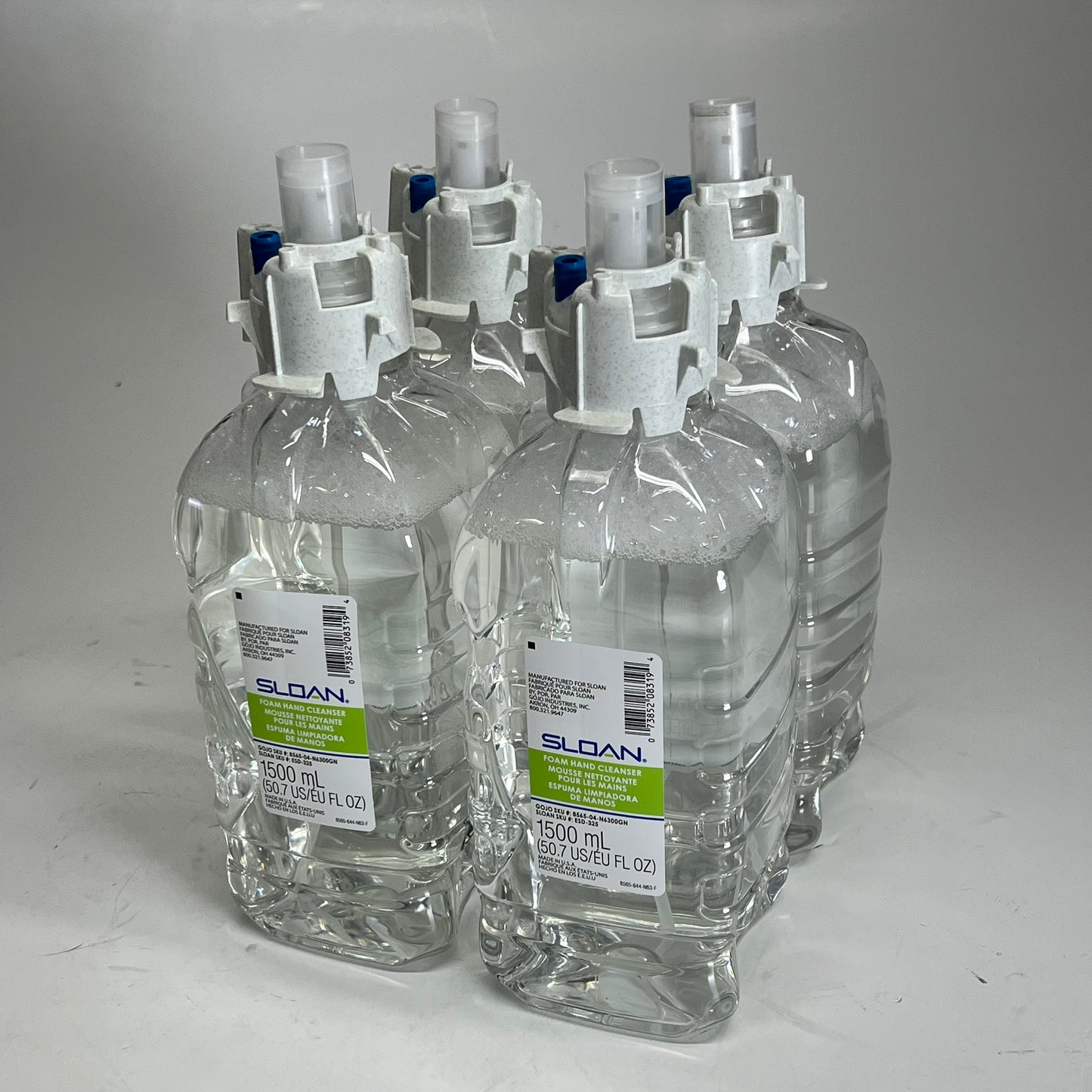 SLOAN  (4 PACK) Esd-325 Green Certified Foam Soap 1.5L Bottles Clear 03460004