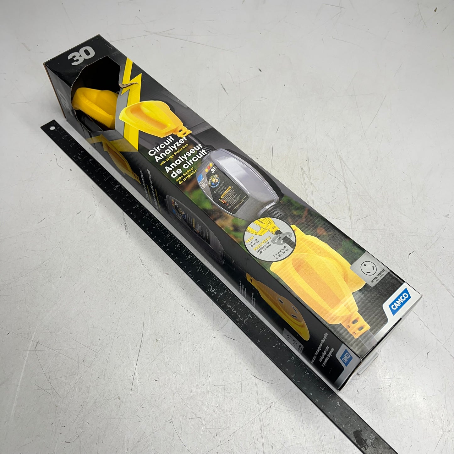 CAMCO Power Grip Camper/rv Circuit Analyzer Dogbone 30-Amp Yellow/Black 55318