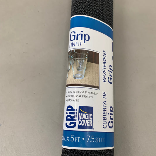 MAGIC COVER (2 Pack) Thick Grip Liner For Shelves, Counter Tops  18"x5' Black 76014