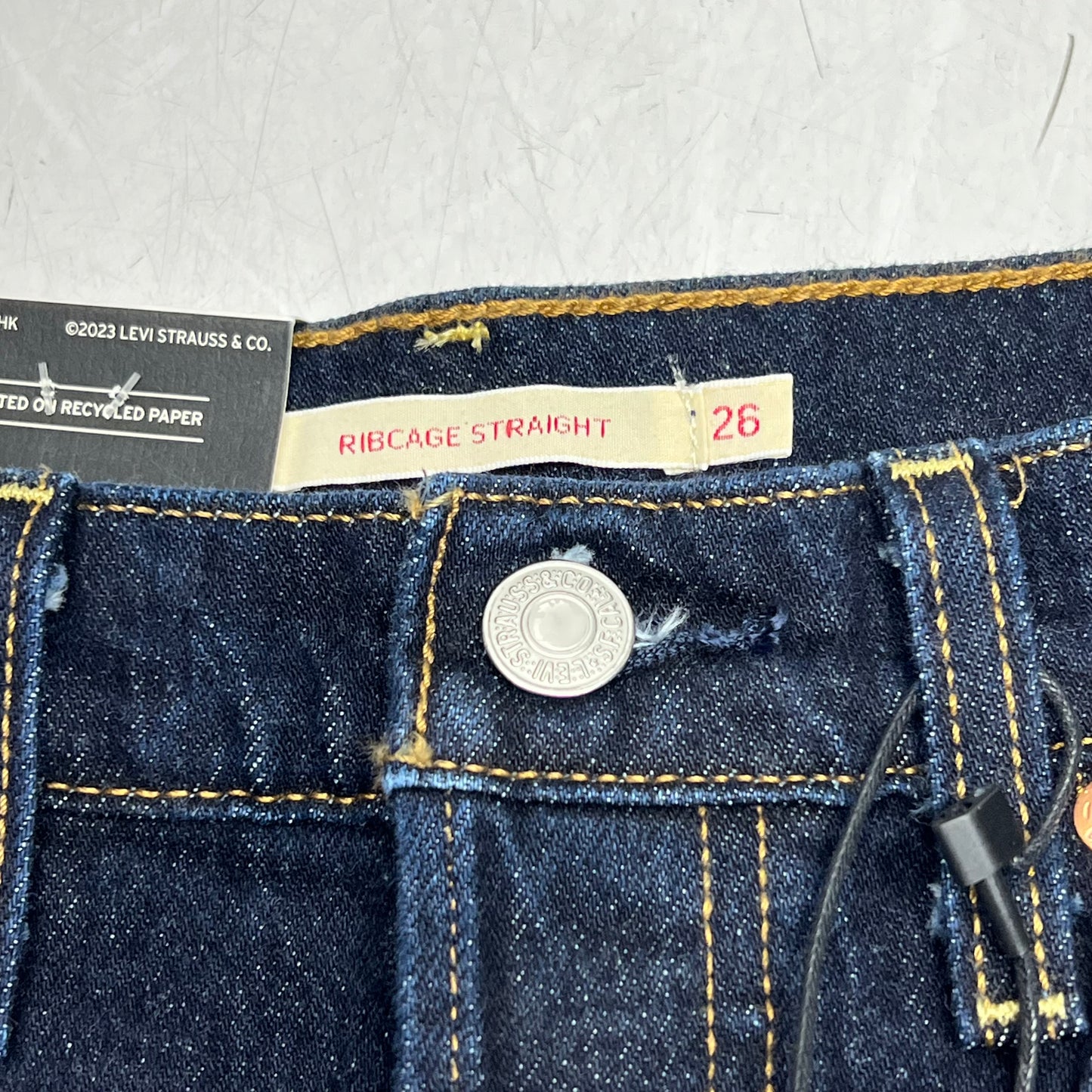LEVIS Ribcage Straight Leg Denim Pants  Women's Sz 26x32 Small Course 79078-0014