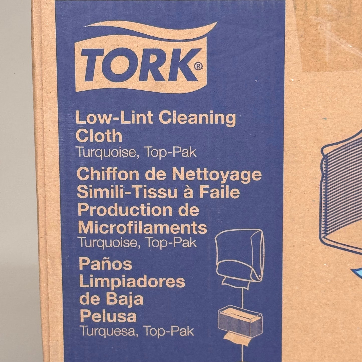 TORK (4 PACK, 120 SHEETS) Low-Lint Cleaning Cloth Top-Pak Turquoise 192480