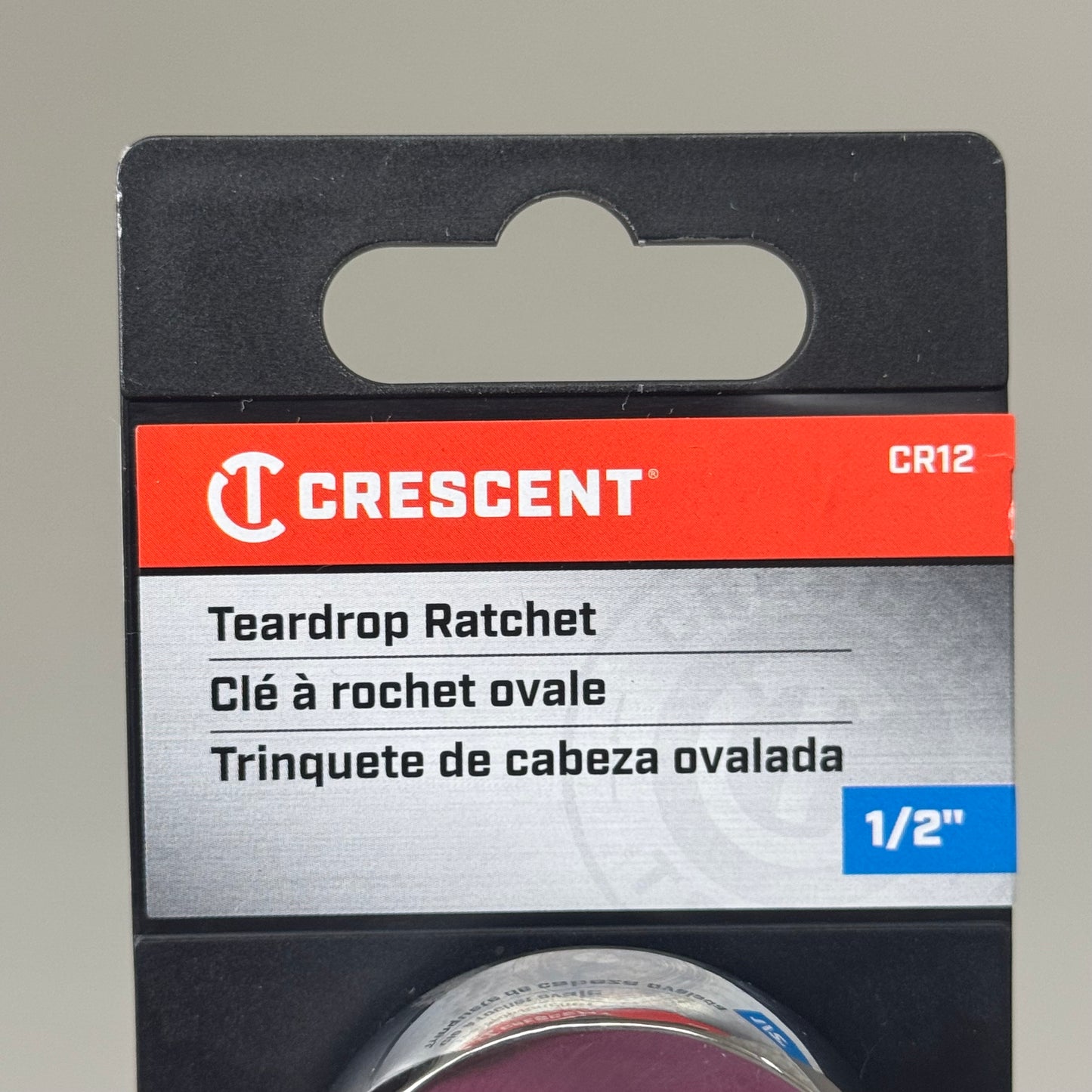 CRESCENT Teardrop Ratchet 1/2" 72 Tooth Quick Release 5 Degree Swing Arc CR12