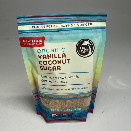 BIG TREE FARMS (3 PACK) Vanilla Coconut Sugar Unrefined 14 Oz Brown BB 08/28
