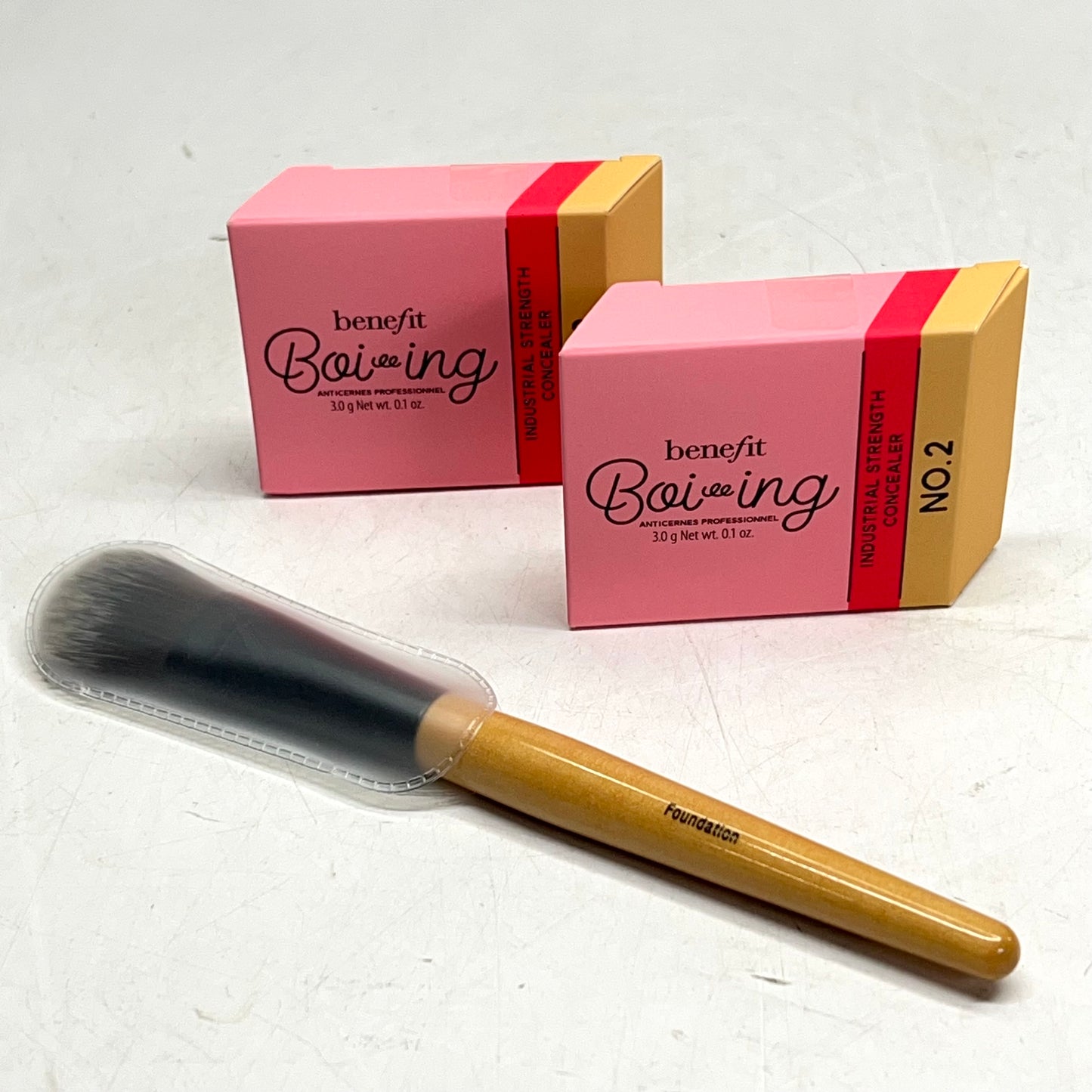 ZA@ BENEFIT (3 Pieces) Set 2 Boi-ing Industrial Strength Concealer No.2 & Brush BH46