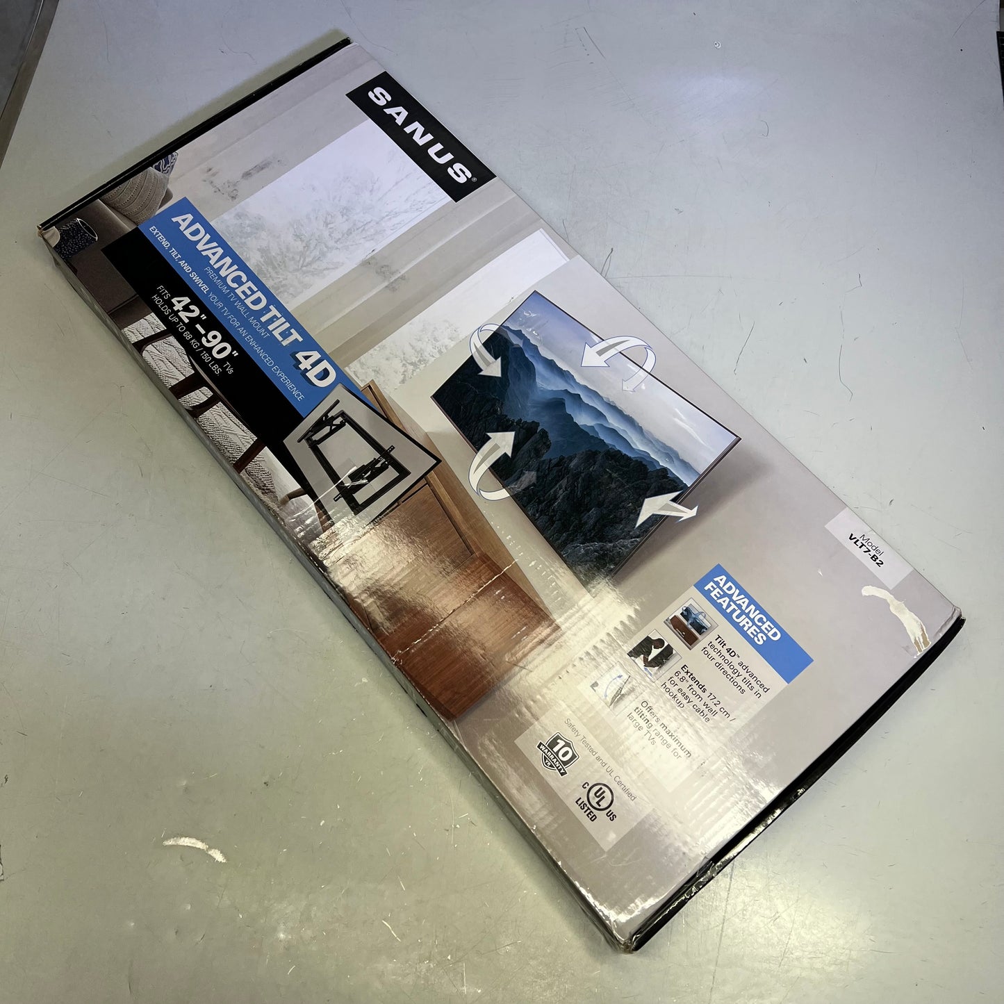 SANUS Advanced Tilt 4D TV Mount Extends 6.8" 42"-90" Up To 150lbs VLT7-B2