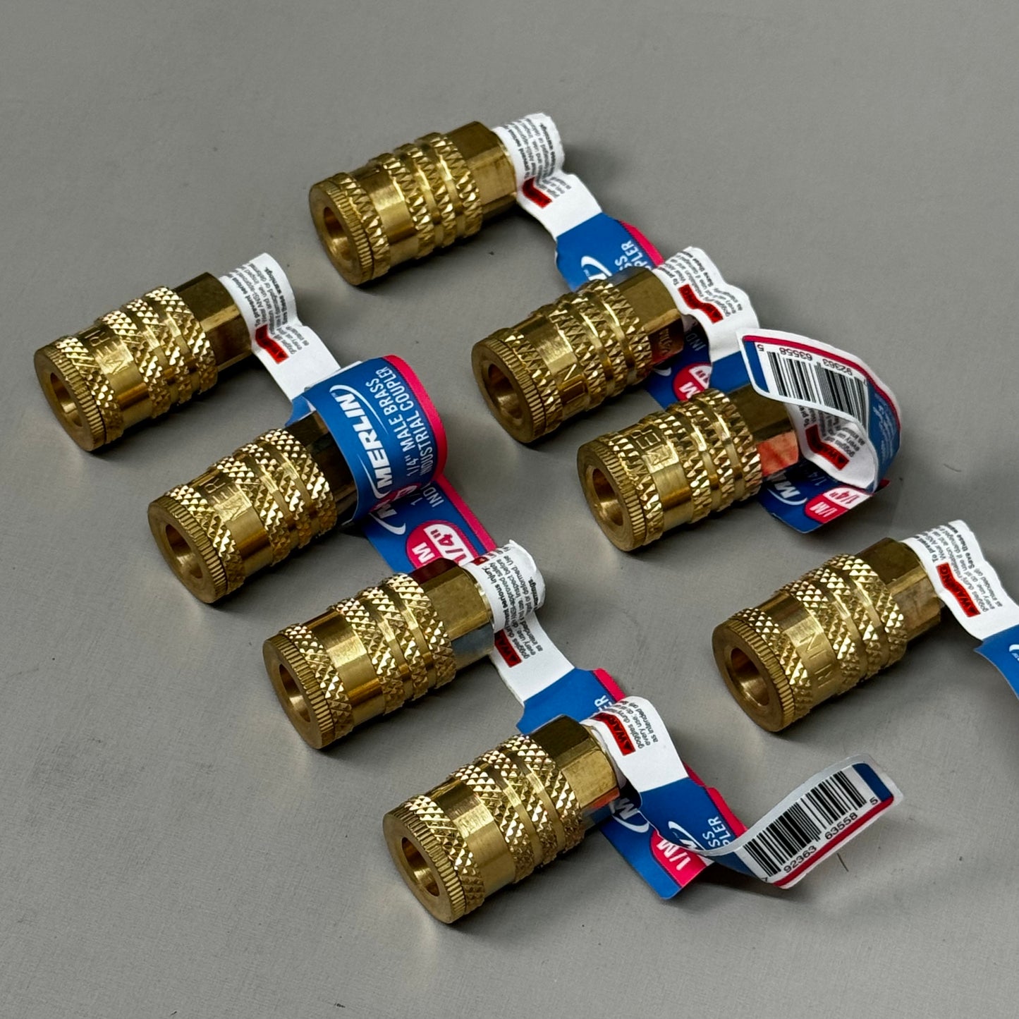 MERLIN (8 PACK!) Male Brass Industrial Coupler 1/4" 63558