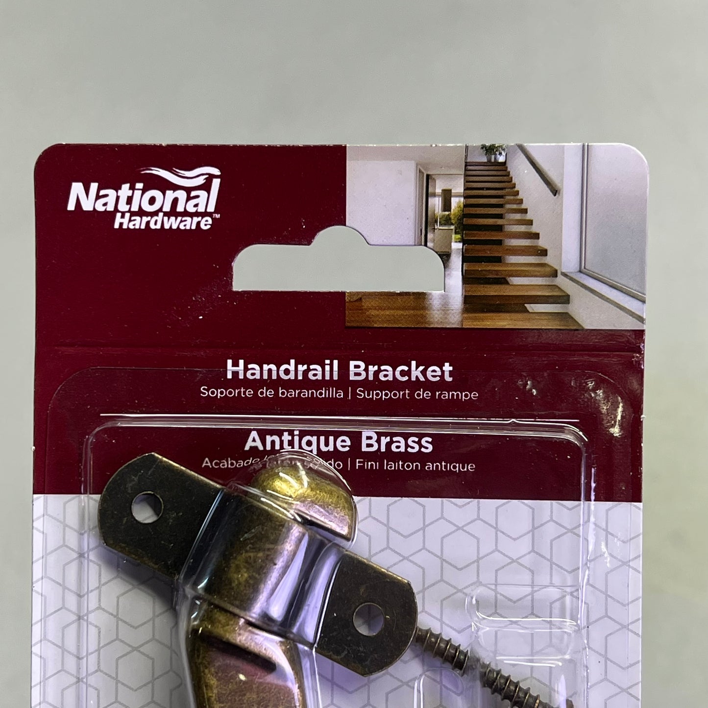 NATIONAL HARDWARE (3 PACK) Handrail Brackets 250lb Cap Antique Brass N159-566