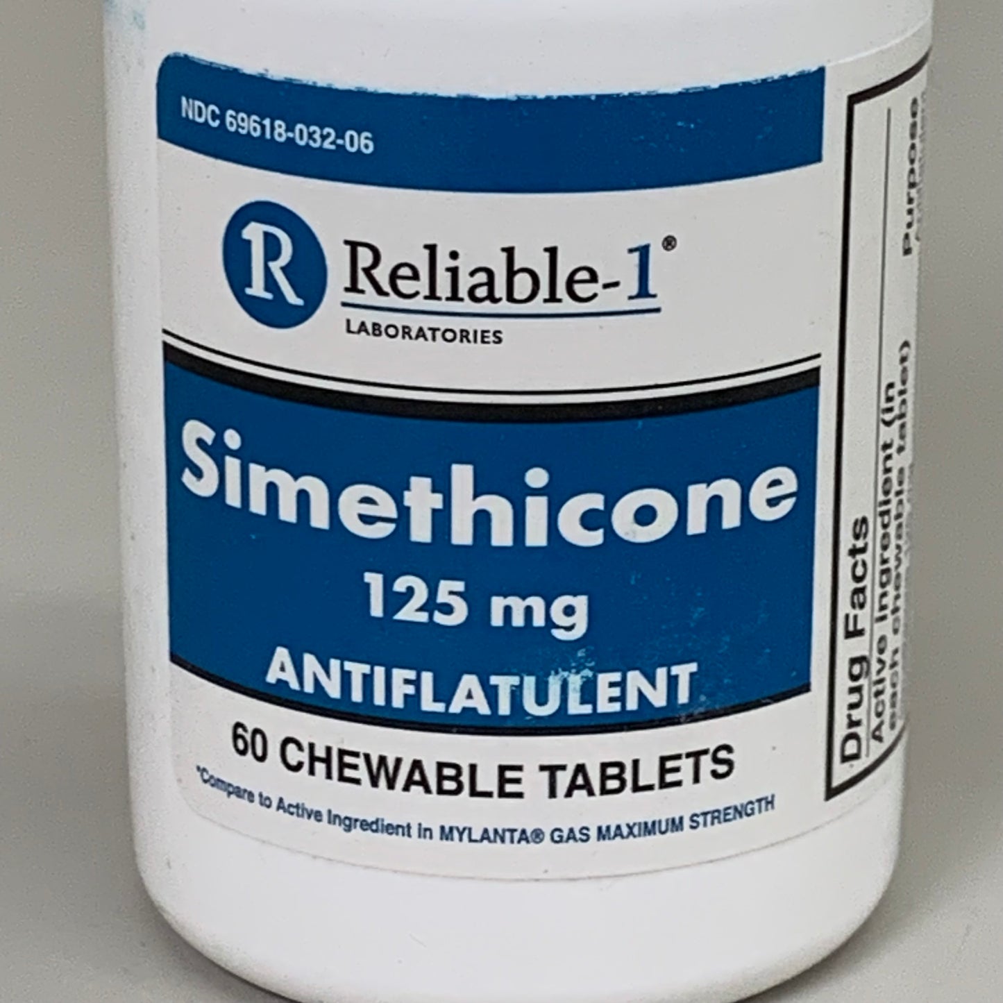 RELIABLE 1 (3 PACK!) Simethicone 125 MG Chew Tablets 60 Tablets 23G304 BB-07/2025