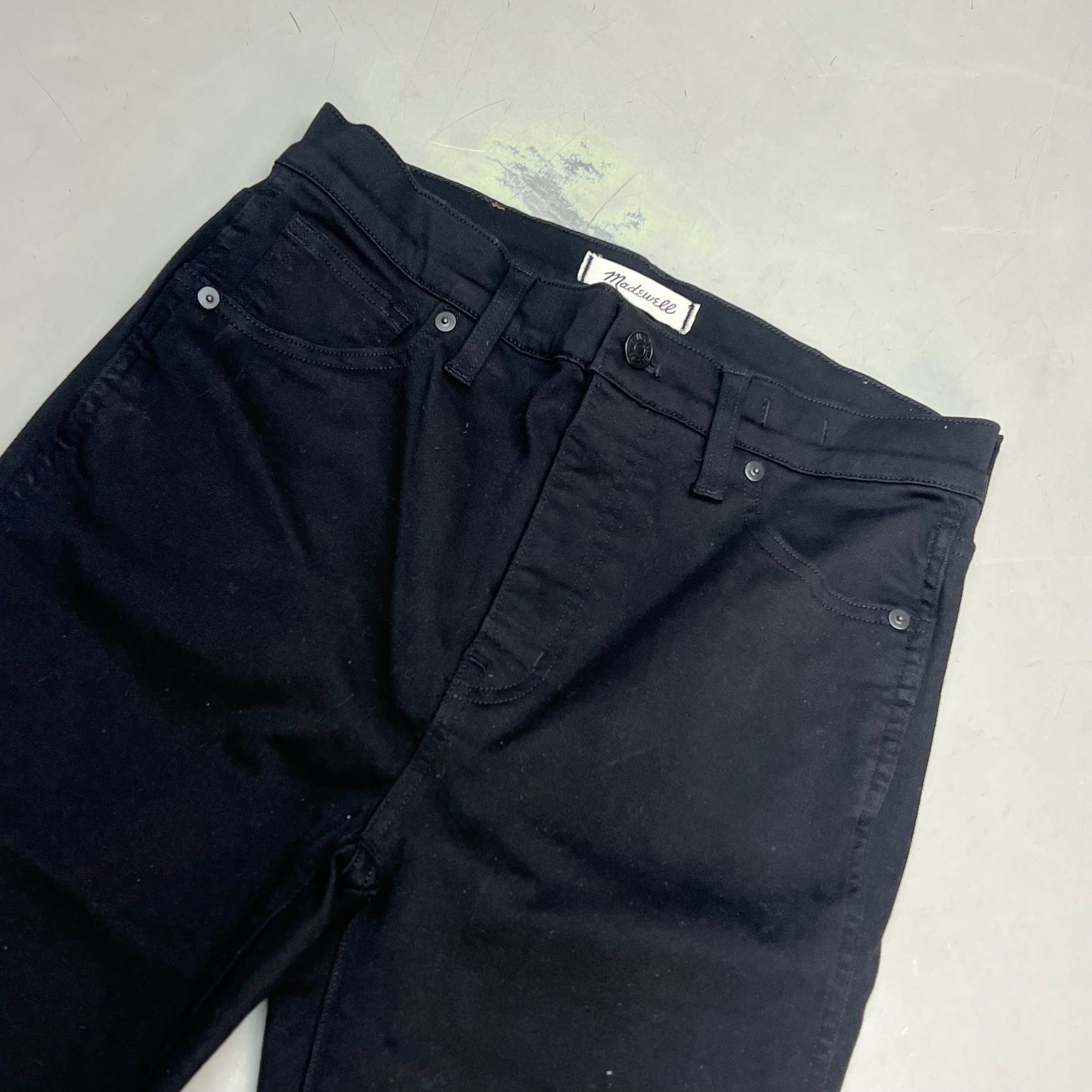 MADEWELL 10" High Rise Stretchy Ankle Skinny Jeans Women's Sz 28 Black NS969