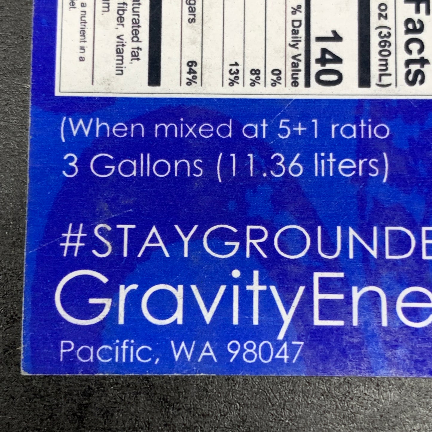 GRAVITY ENERGY Gravity Energy Beyond Blue 5+1 Ratio 3 Gallons