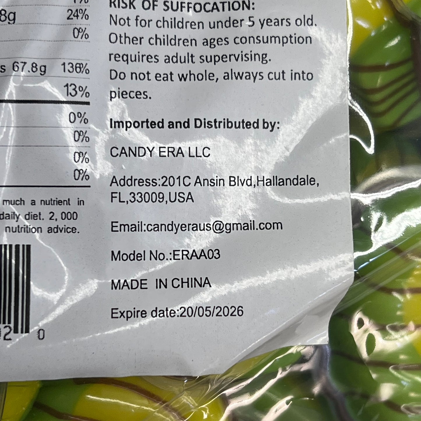 DEER DADA (5 LBS BAG) Individually Wrapped Gummy Banana Candy's BB 05/26