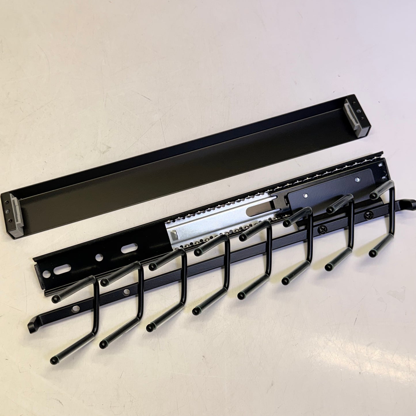 REV A SHELF Deluxe Sliding Pull Out Tie Rack 14" Matte Black CTRSL-14-MB-1