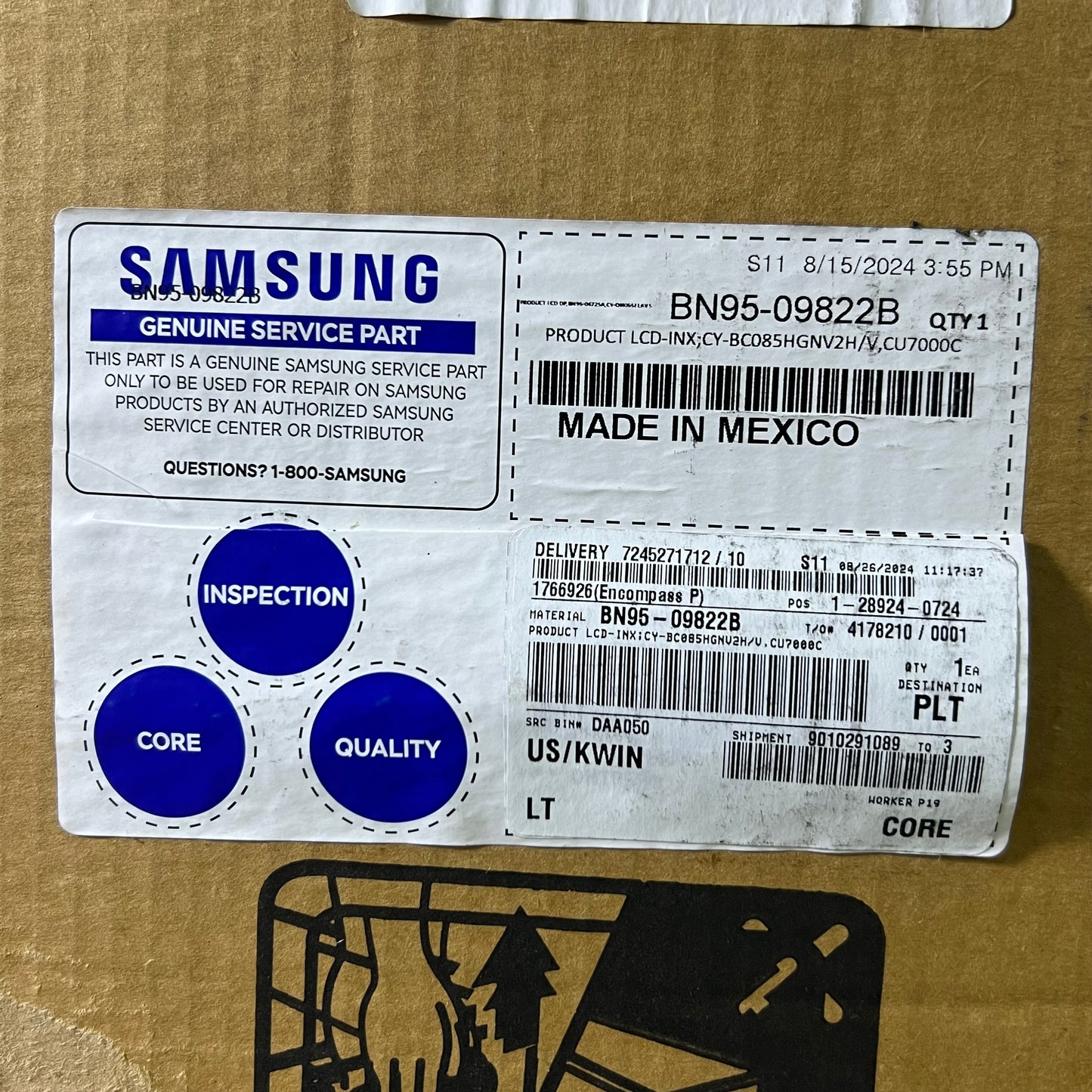 SAMSUNG Svc Led Panel 85" BN95-09822B (New - Damaged Box)