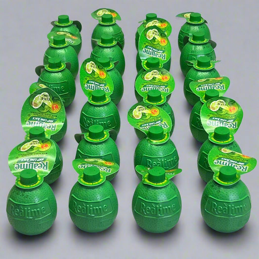 REALIME (24 PACK) Plastic Squeeze Lime Juice 2.5 fl oz Green 10062760 BB 01/26