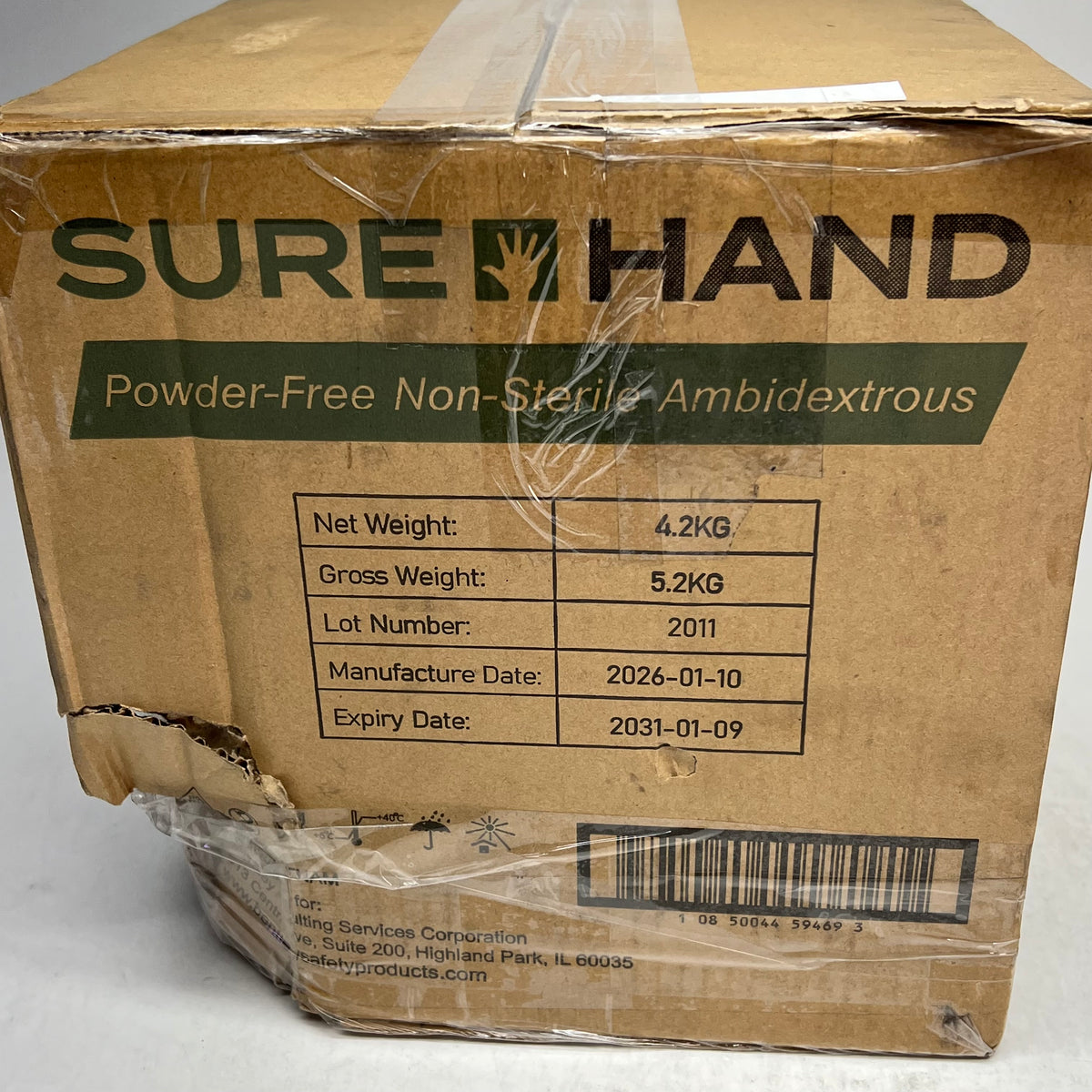 ZA@ SUREHAND (8 PACK) Powder Free Ambidextrous Stretch Poly Gloves Sz XL Clear (As-is)