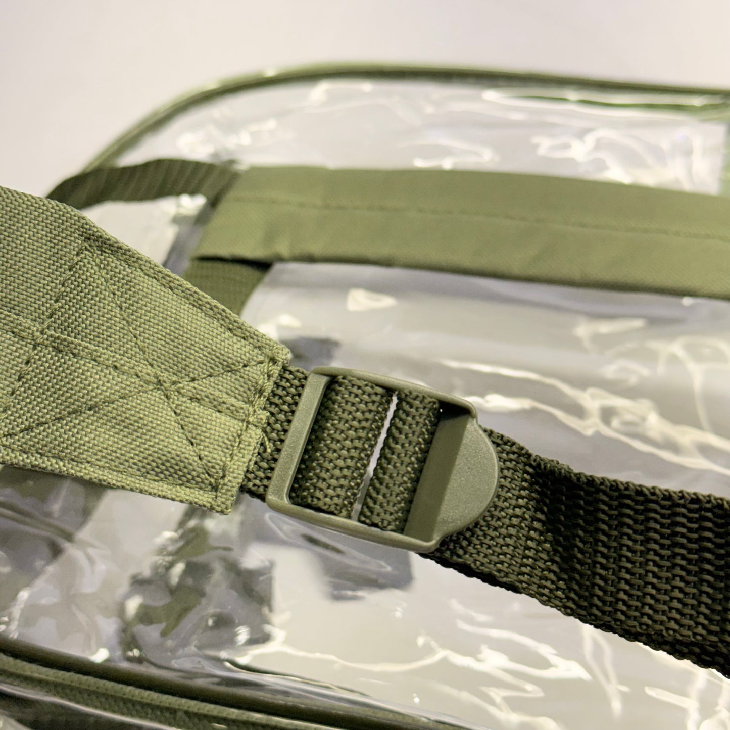 BWAP 17" Clear Plastic Backpack 17" x 12" x 6" Color Olive Green BP1643