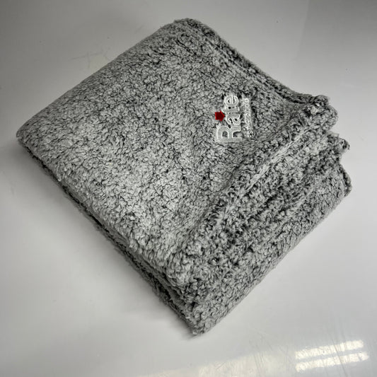 SIMPLICITY Port Authority Cozy Throw Blanket W/ RATE EST 2000 Company Logo 50" X 60" Grey Heather BP-36