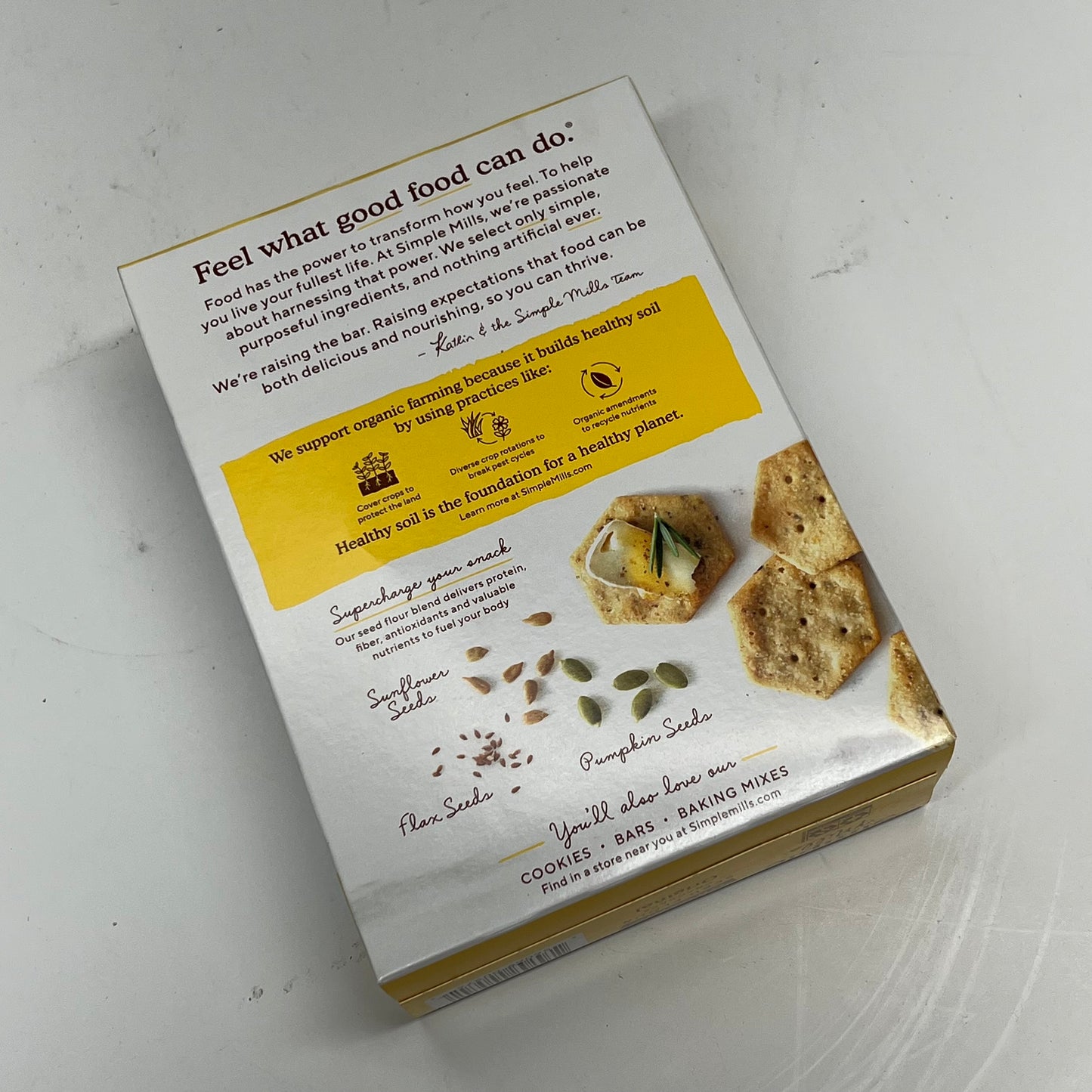 ZA@ SIMPLE MILLS (6 PACK) Organic Seed Flour Crackers Original Flavor 4.2oz BB 10/26