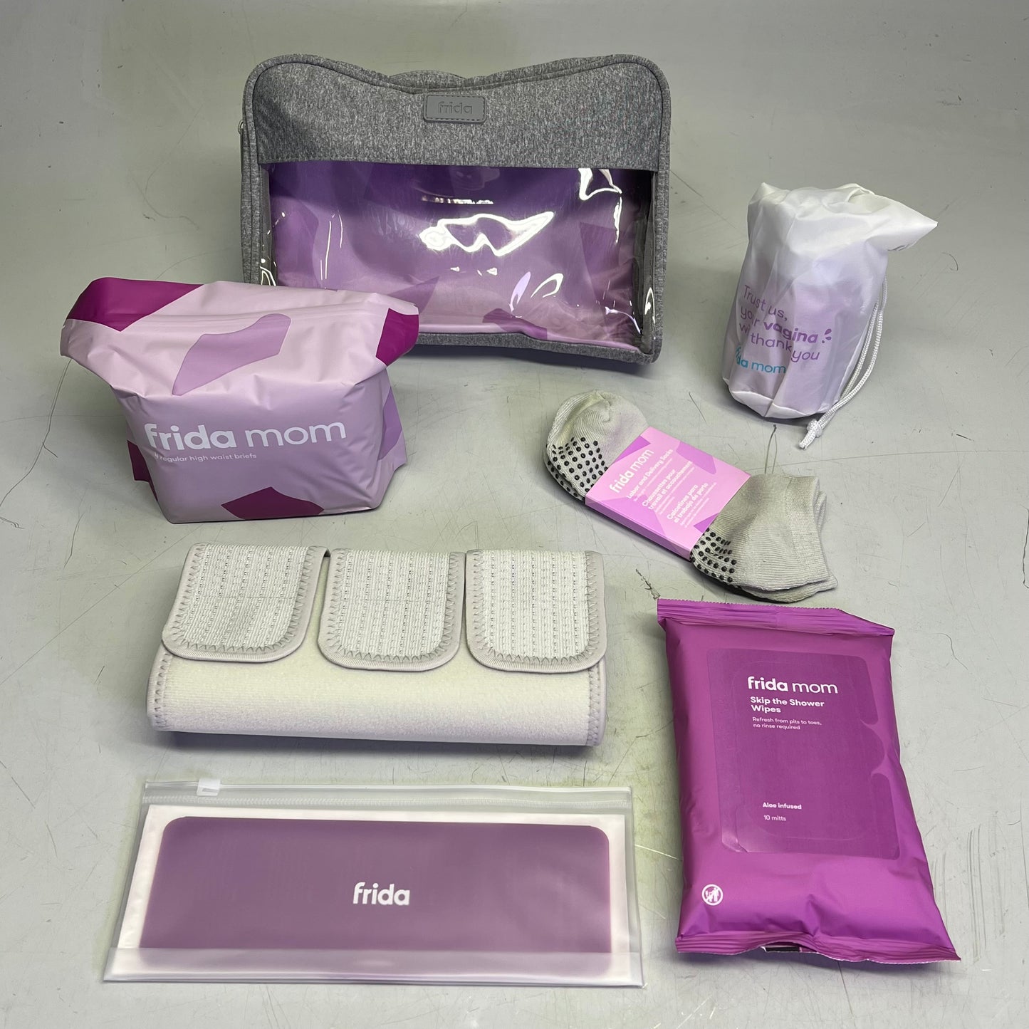 FRIDA MOM (19 PIECE KIT) C-Section Recovery Kit Day To Night Care Grey 773981