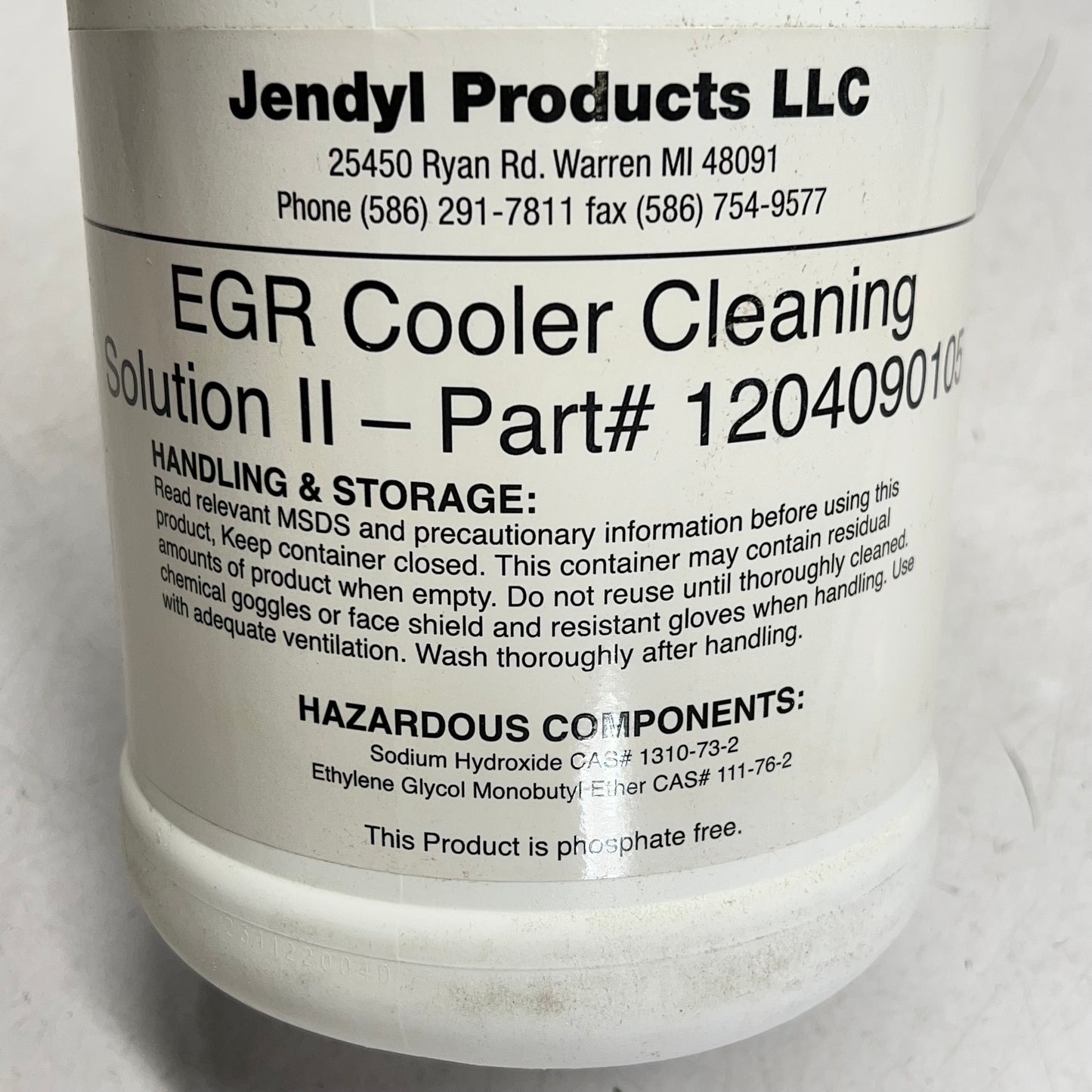 JENDYL PRODUCTS Exhaust Gas Recirculation Egr Cleaning Solution 1 Gal 1204090105