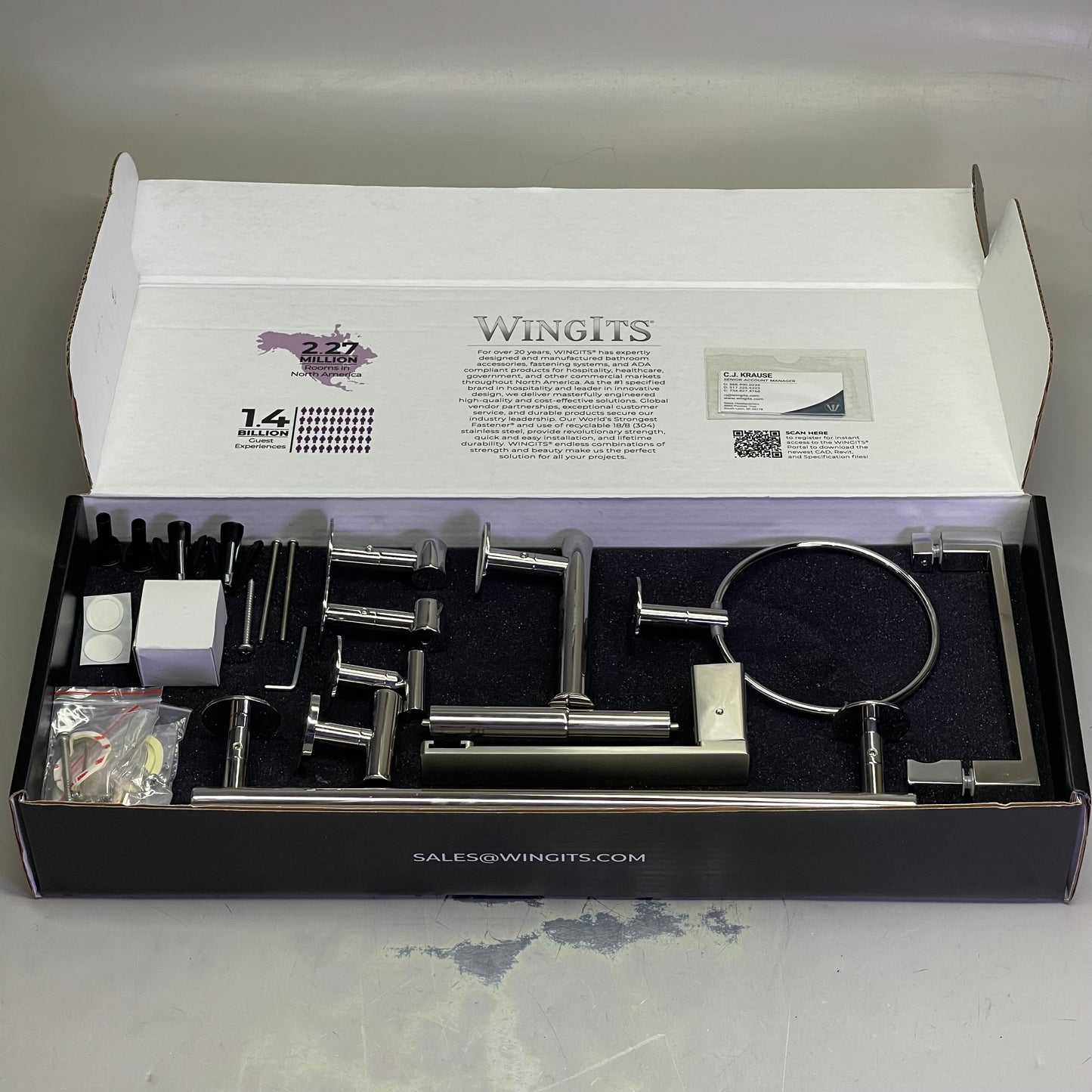 WINGITS Towel Bar, Toilet Paper Holders, Towel & Robe Hooks, Anchors, & More! Chrome