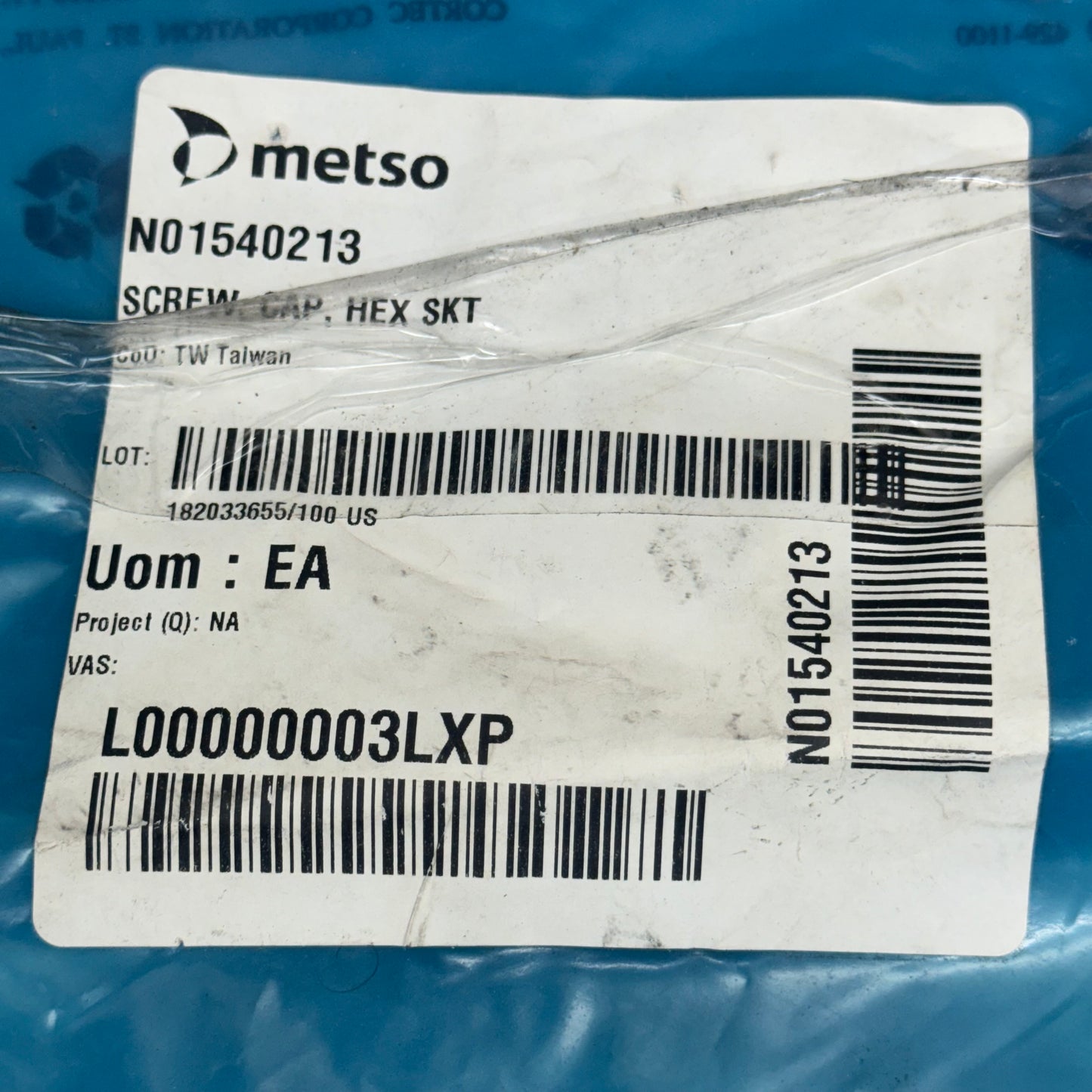 METSO Pipe Plug & Screw Hex Socket N01538300 ZA10051 Size: 2”L Black