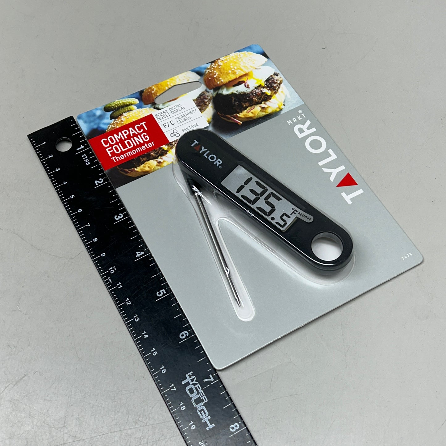 TAYLOR Compact Folding Thermometer Fahrenheit/Celsius Black (New)