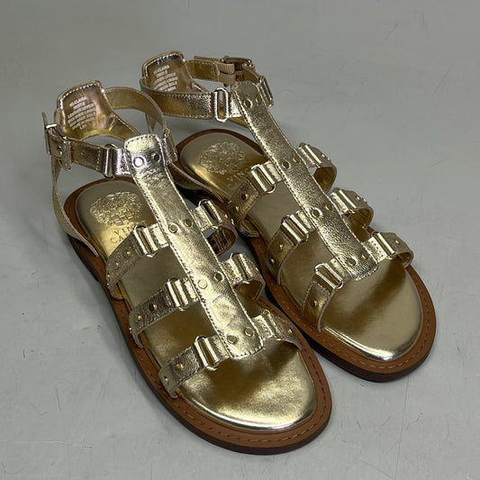 VINCE CAMUTO Leather Studded Gladiator Sandals Women's Sz 10M Egyptian Gold