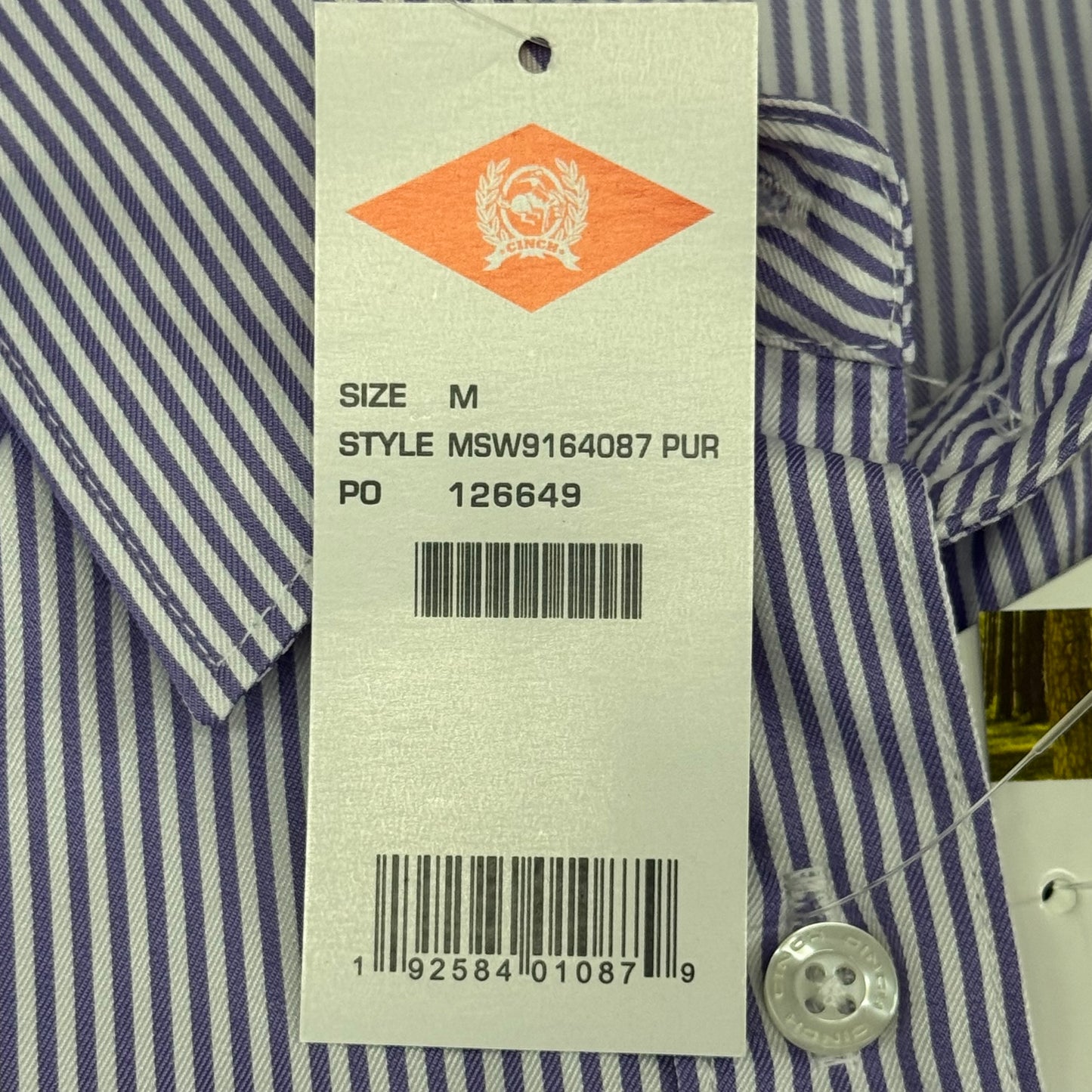 CINCH Long Sleeve & Shirt Tail Stripe Button Down Top Women's SZ M Purple MSW9164087