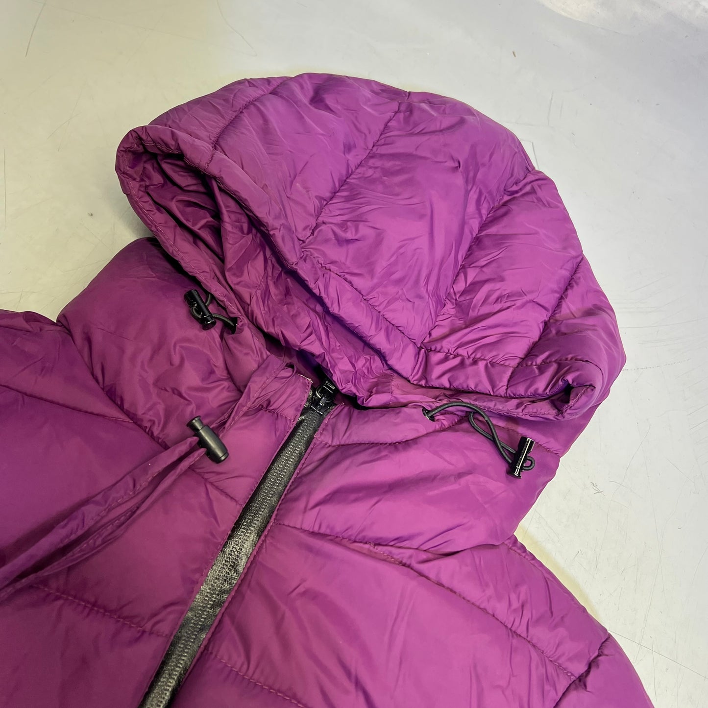 ZA@ STEVE MADDEN  Packable Full Zip Coat Women's Sz S Dark Purple/Black (As-is)