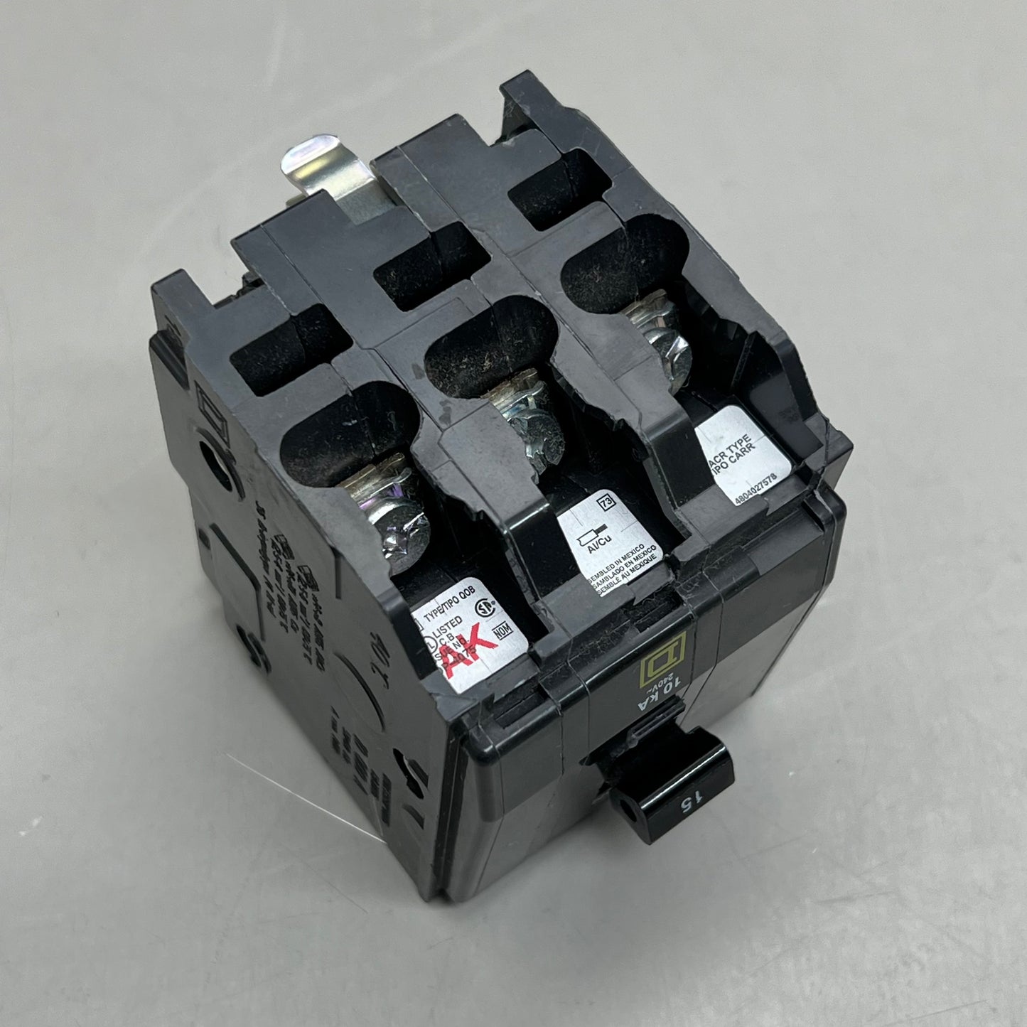 SQUARE D 15 Amp Circuit Breaker Bolt-On 3Pole 240V by Schneider Electric QOB315