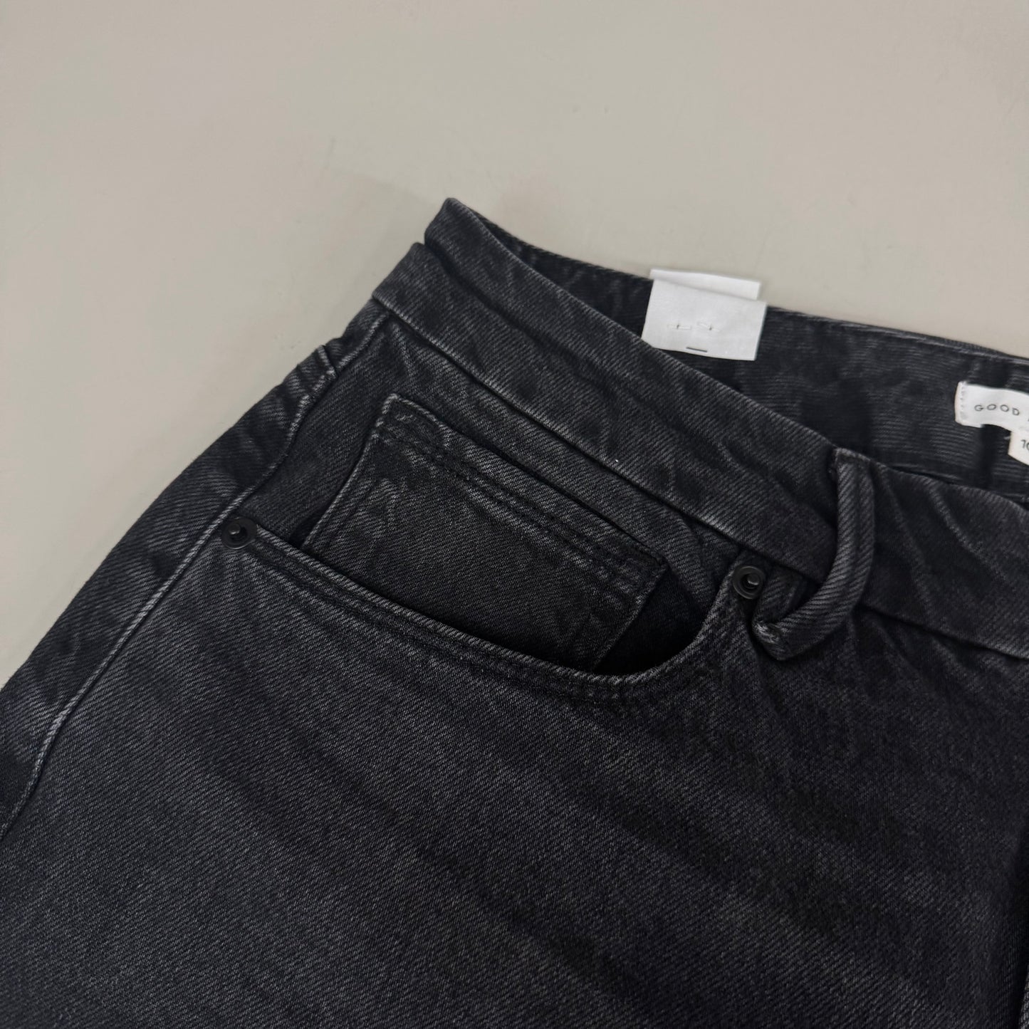 GOOD AMERICAN Good Icon Straight Jeans Women's Sz 10 Black376 GDS150B