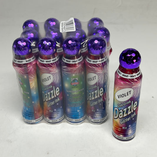 DAB O INK (12 PACK) Dazzle Shimmery Glitter Ink Bingo Dot Marker 80 Ml Violet A26