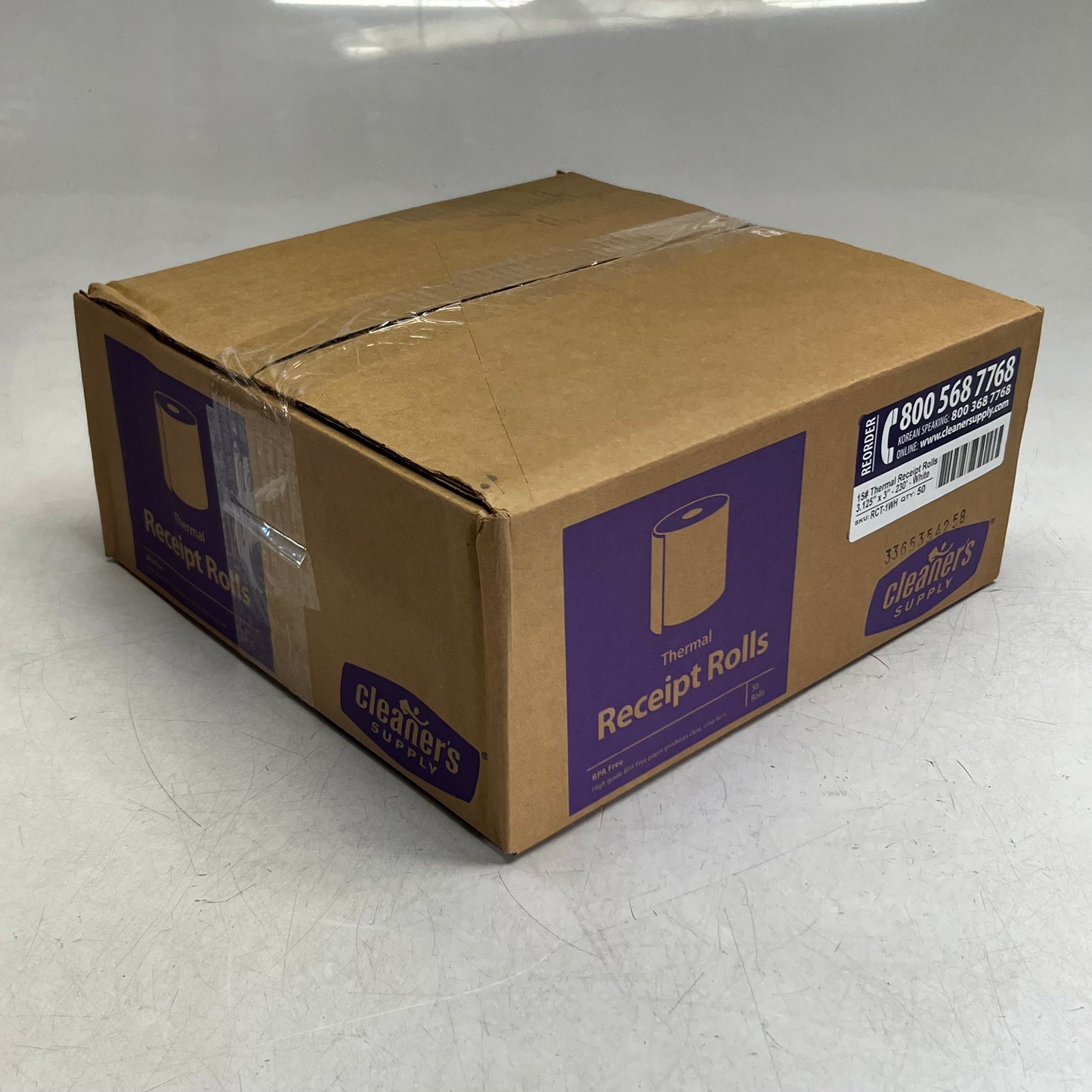 CLEANER'S (50 PACK) #15 Thermal Receipt Rolls 3.125" x 3"-230' White RCT-1WH
