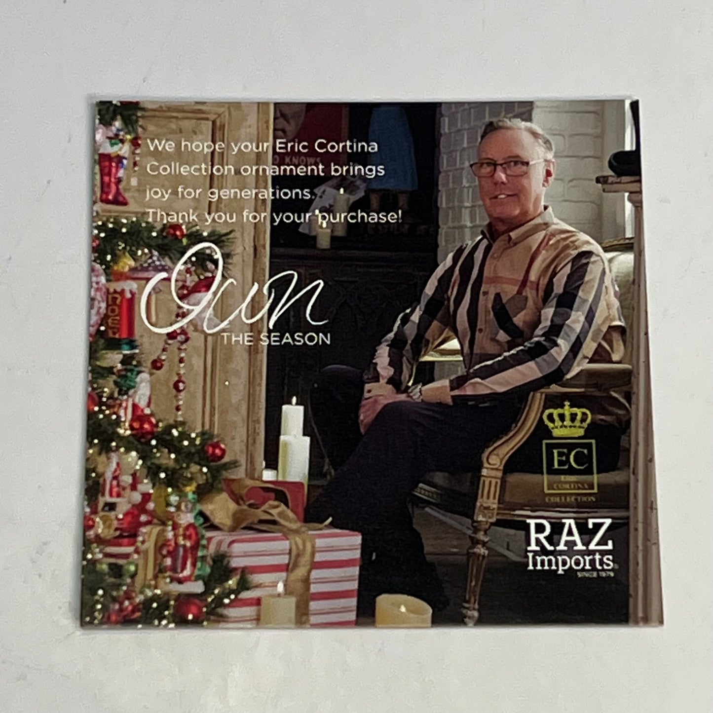 RAZ IMPORTS Glass Paperwhite Bulb Ornament Eric Cortina Collection 7" 4553115