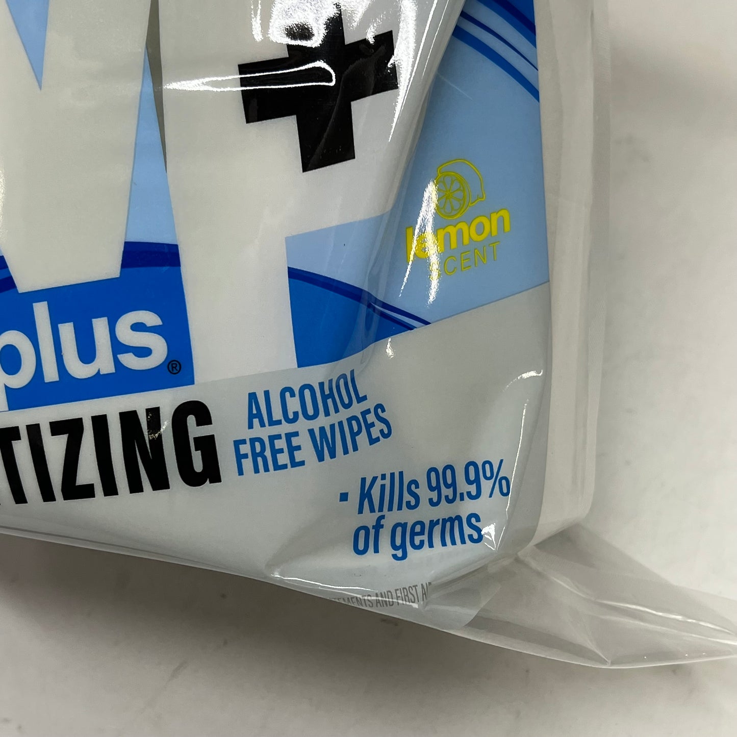 WP WIPES PLUS Lemon Scent Sanitizing Wipe Alcohol Free 800 Wipes 8"x6" BB 11/26