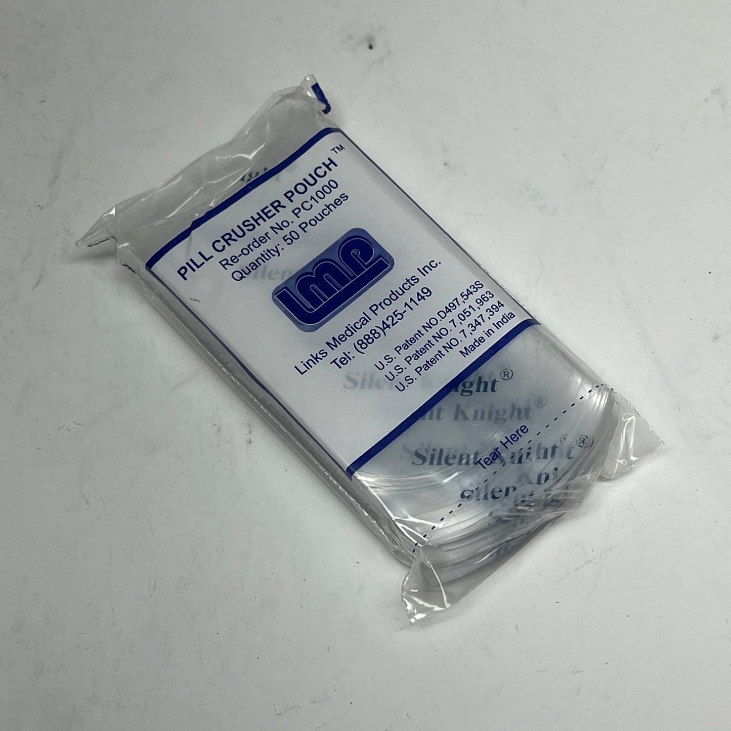 LINKS MEDICAL PRODUCTS  (1000 PACK) Silent Knight Pill Crusher Pouch PC1|000