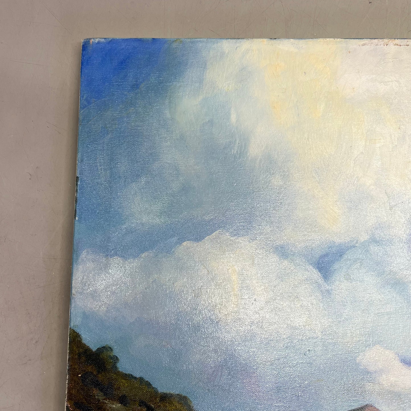 VERNA MARIE (CAMPBELL) Textured Oil Panting On Canvas Desert Mountains 24"x20"