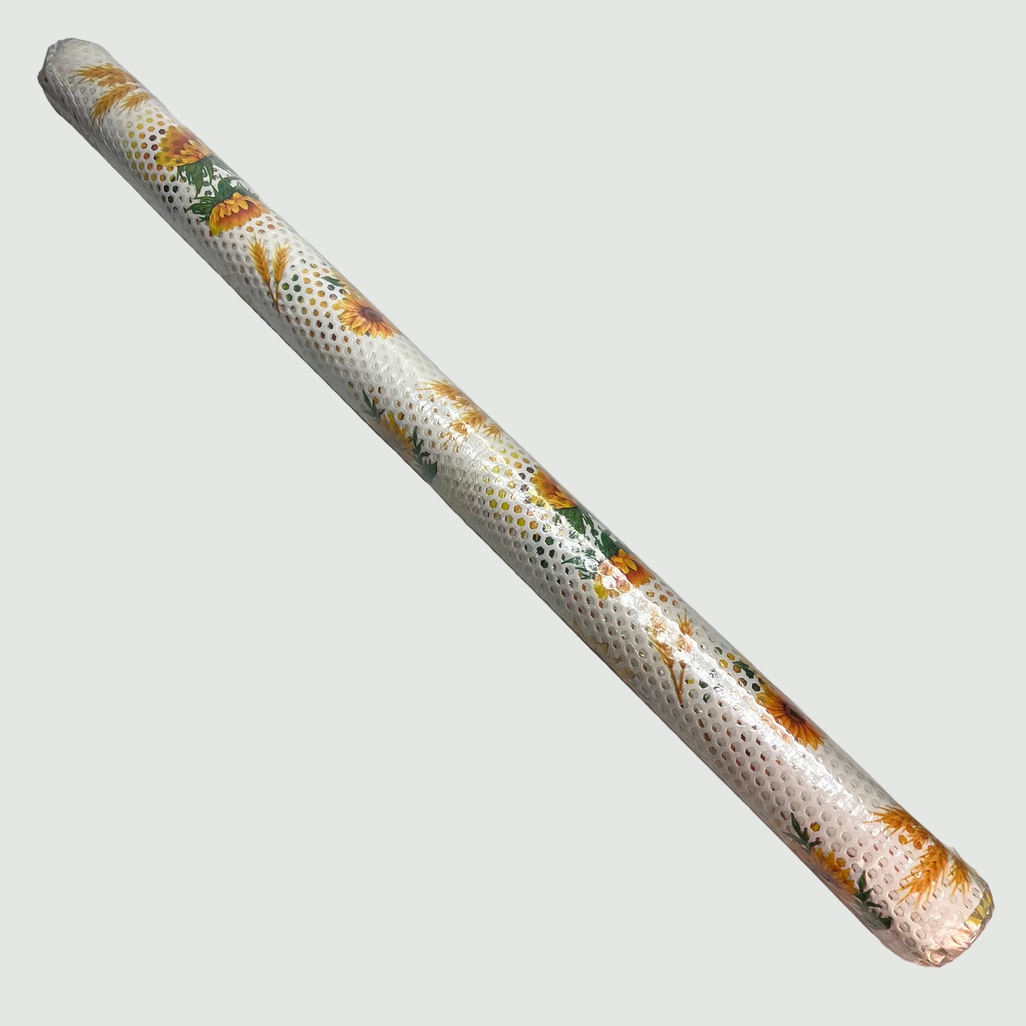 PVC Glossy Hexagon Lace Sunflower Dinning Tablecloth 54"x60' White/Yellow